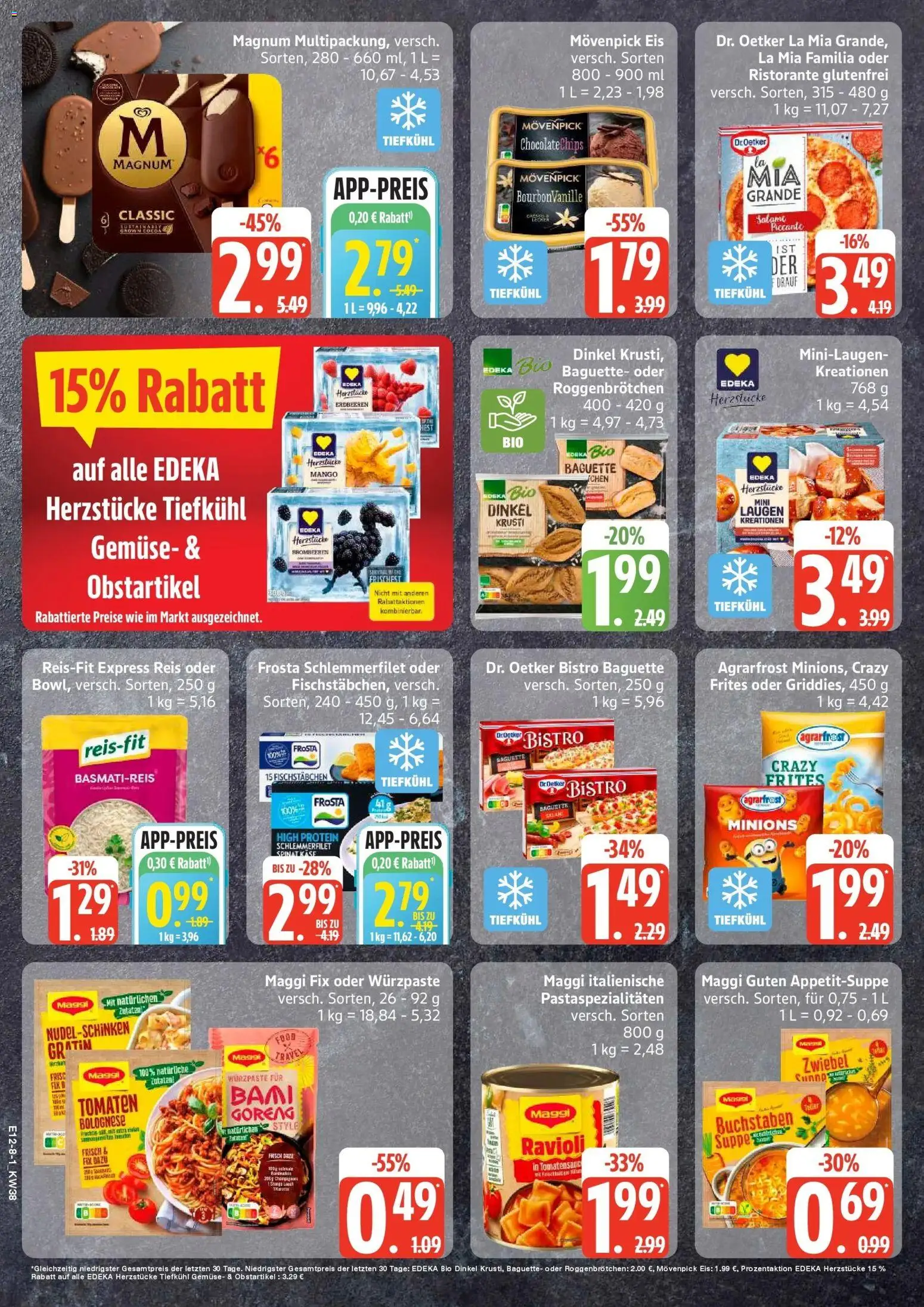 Edeka Prospekt Rostock-Gehlsdorf (ab 14.09.2026) » Angebote Online | Seite: 12 | Produkte: Movenpick eis, Mango, Erdbeeren, Eis