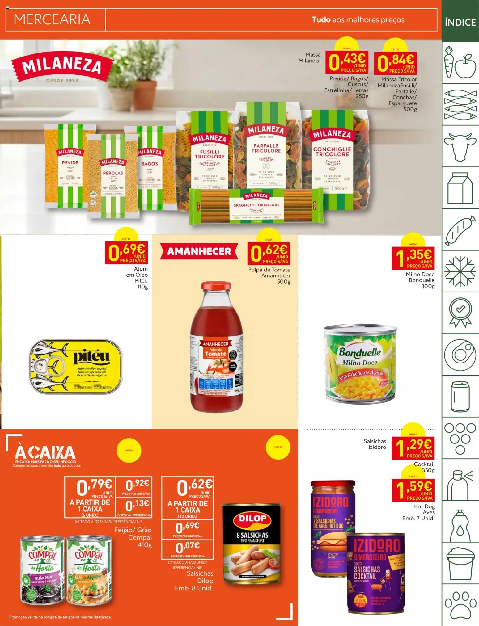 Recheio folheto │ válido de 26.05.2026 | Página: 19 | Produtos: Atum, Milaneza, Açúcar, Tomate