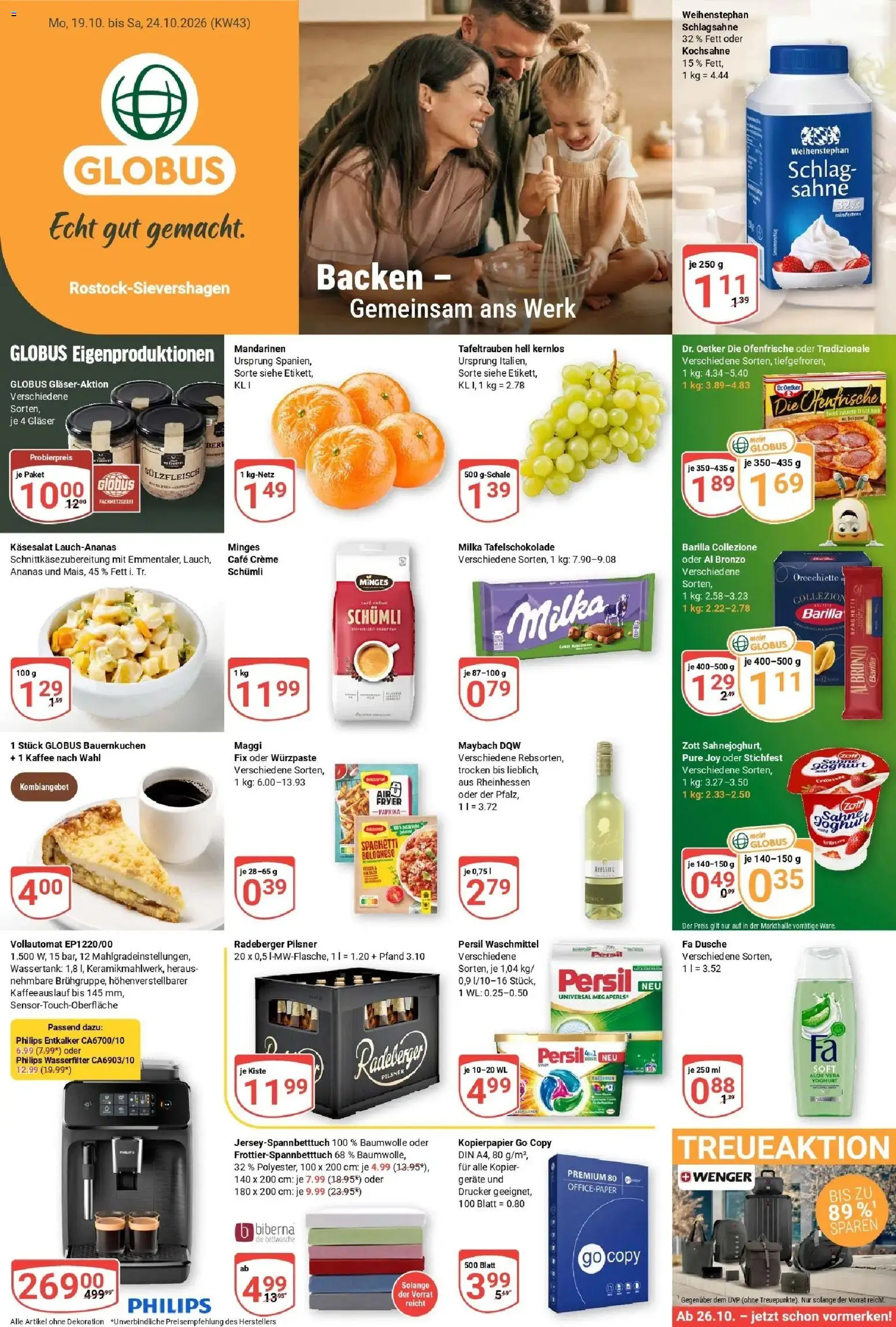 Globus Prospekt Lambrechtshagen (ab 19.10.2026) » Angebote online | Seite: 1 | Produkte: Schlagsahne, Bettwäsche, Waschmittel, Persil