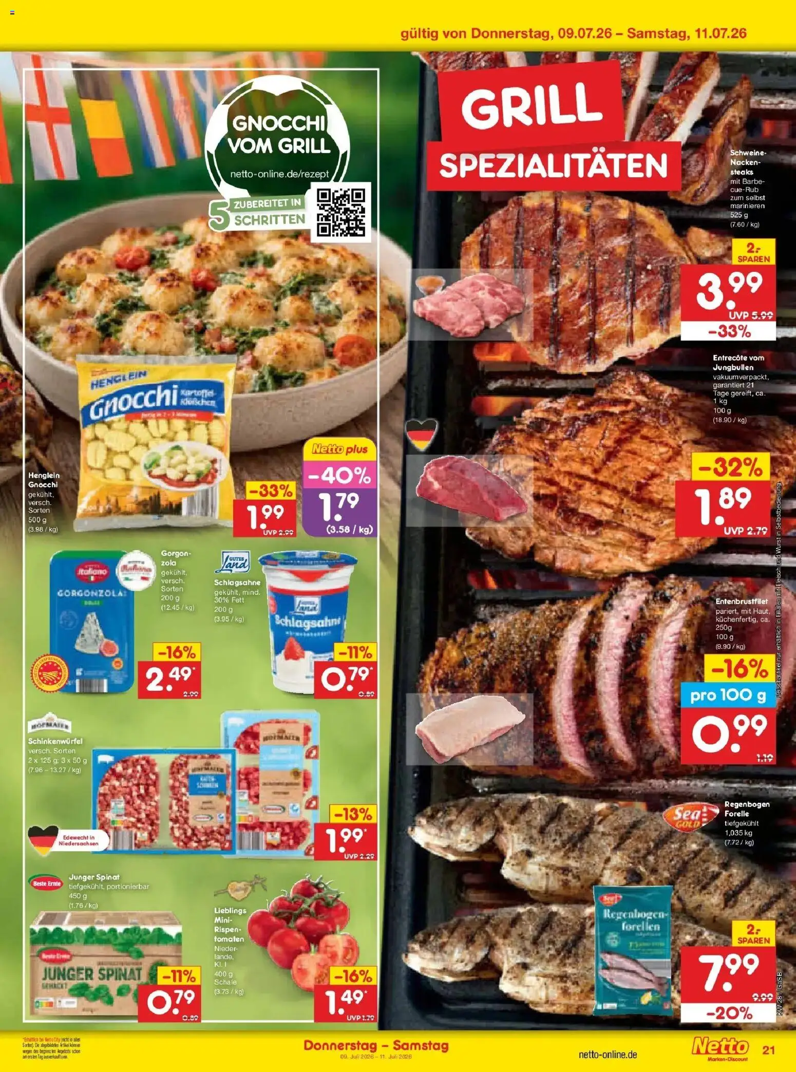 Netto Marken-Discount - Netto: Wochenangebote – gültig ab 05.07.2026 | Seite: 37 | Produkte: Grill, Schlagsahne, Wurst, Fleisch