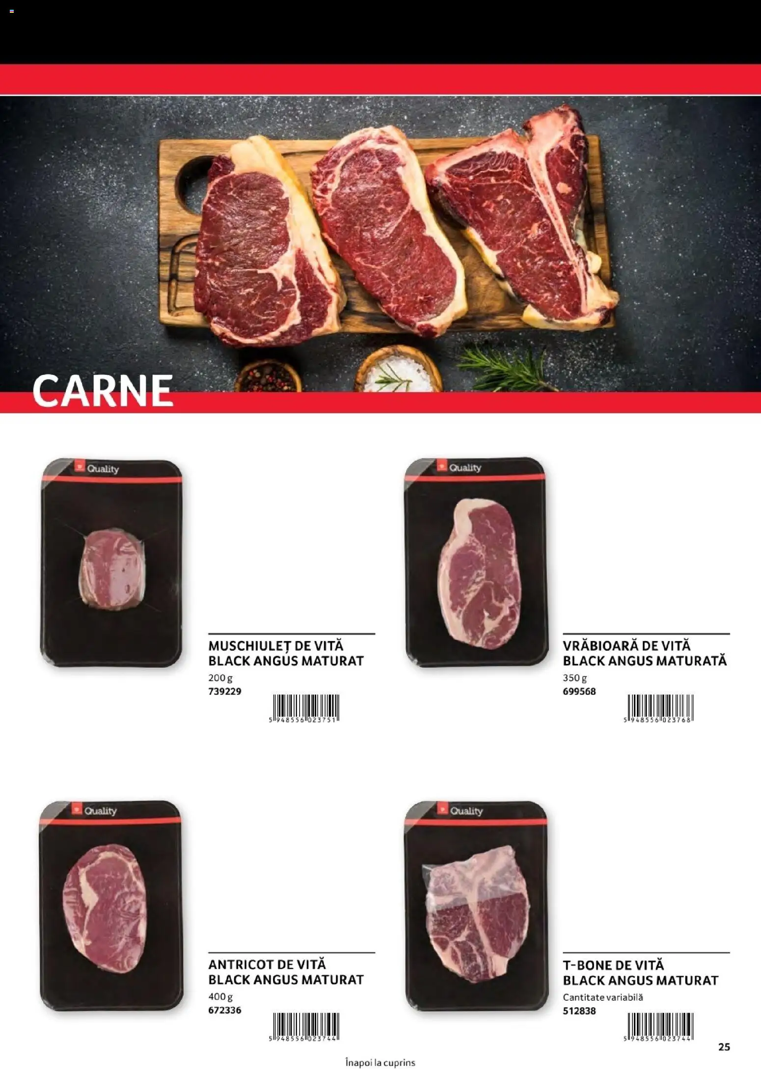 Noul catalog Selgros – valabil de la 01.08.2026 | Pagină: 25 | Produse: Vită, Antricot de vita, Black angus, Black