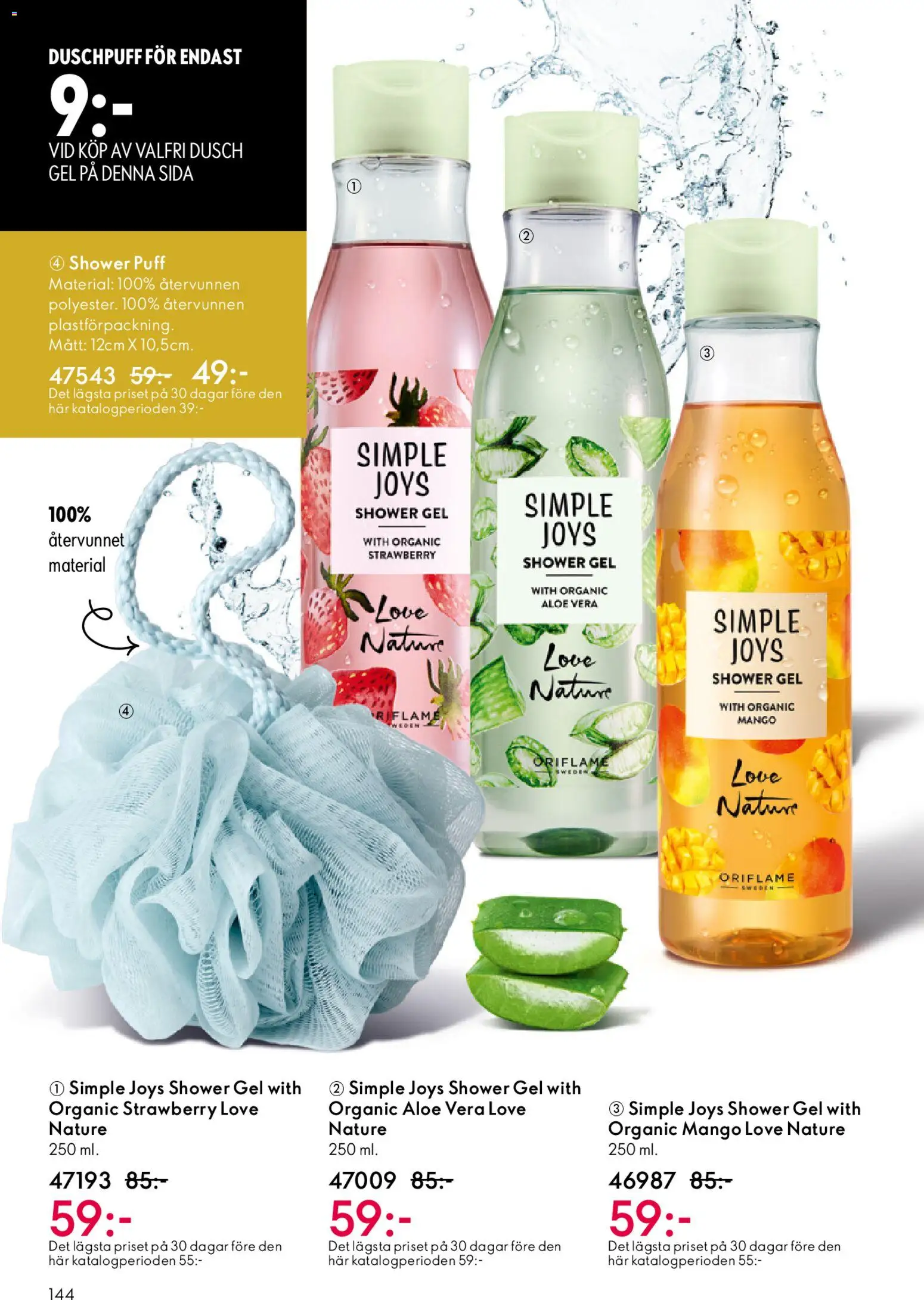 Oriflame reklamblad aktuell från 01.04.2026 | Sida: 144 | Produkter: Puff, Dusch, Mango