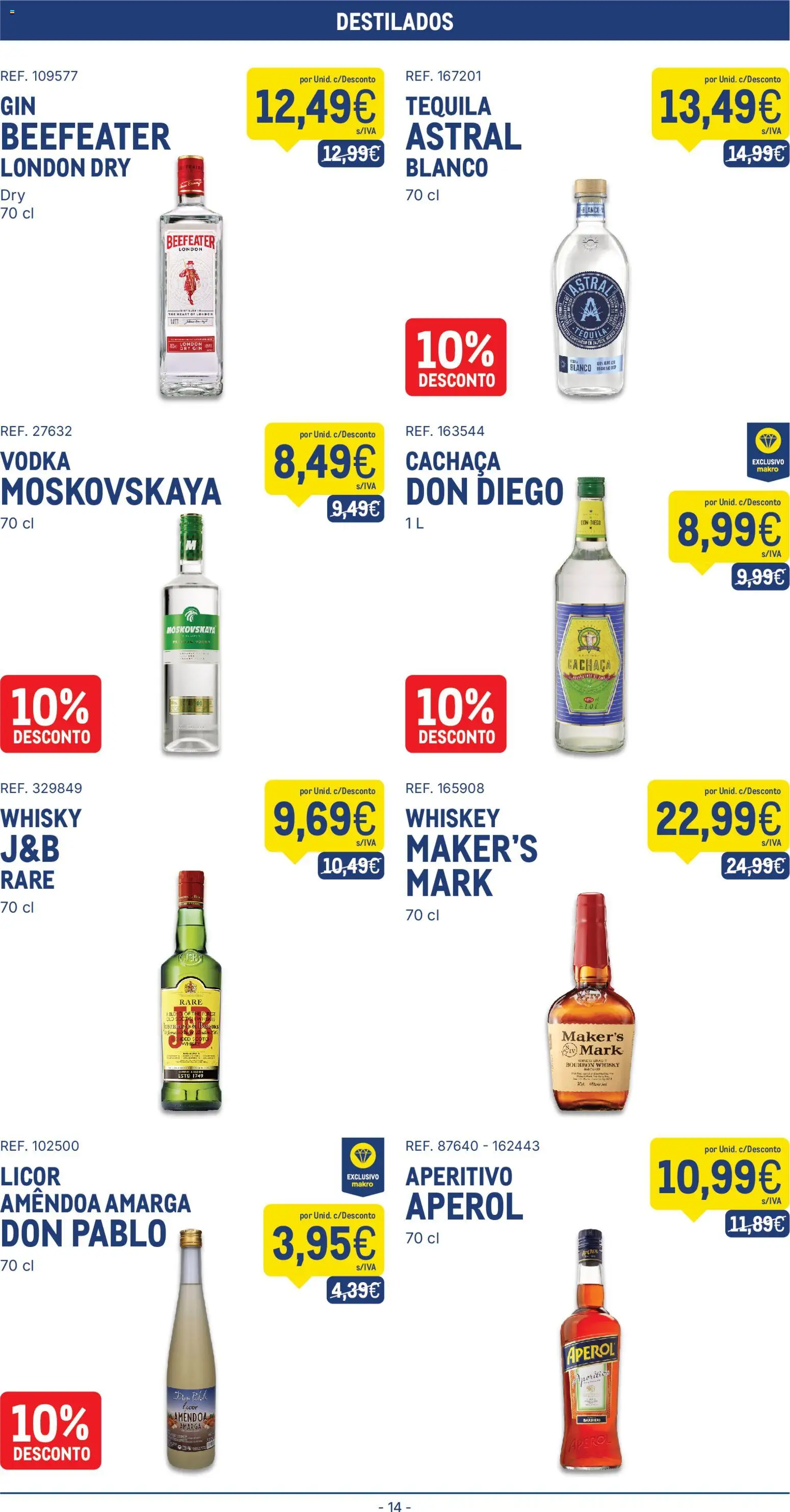 Makro folheto │ válido de 20/10/2026 | Página: 14 | Produtos: Aperol, Cachaça, Tequila, Vodka
