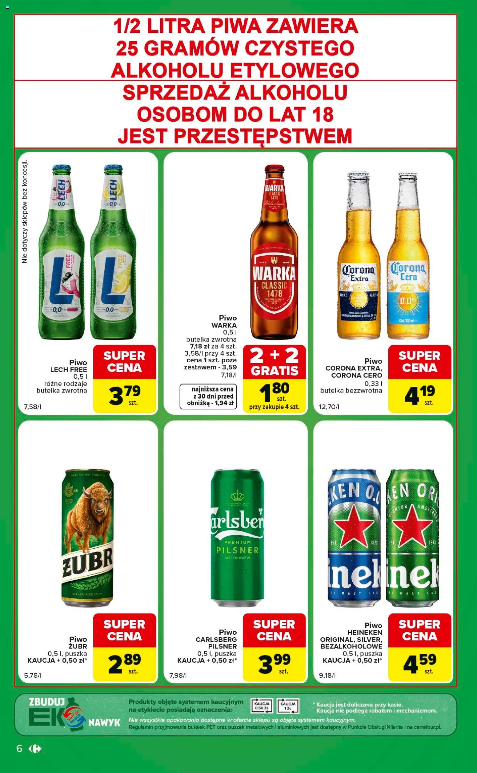 Carrefour gazetka - Express od 08.09.2026 | Strona: 6 | Produkty: Lech, Piwo Carlsberg, Piwo, Heineken