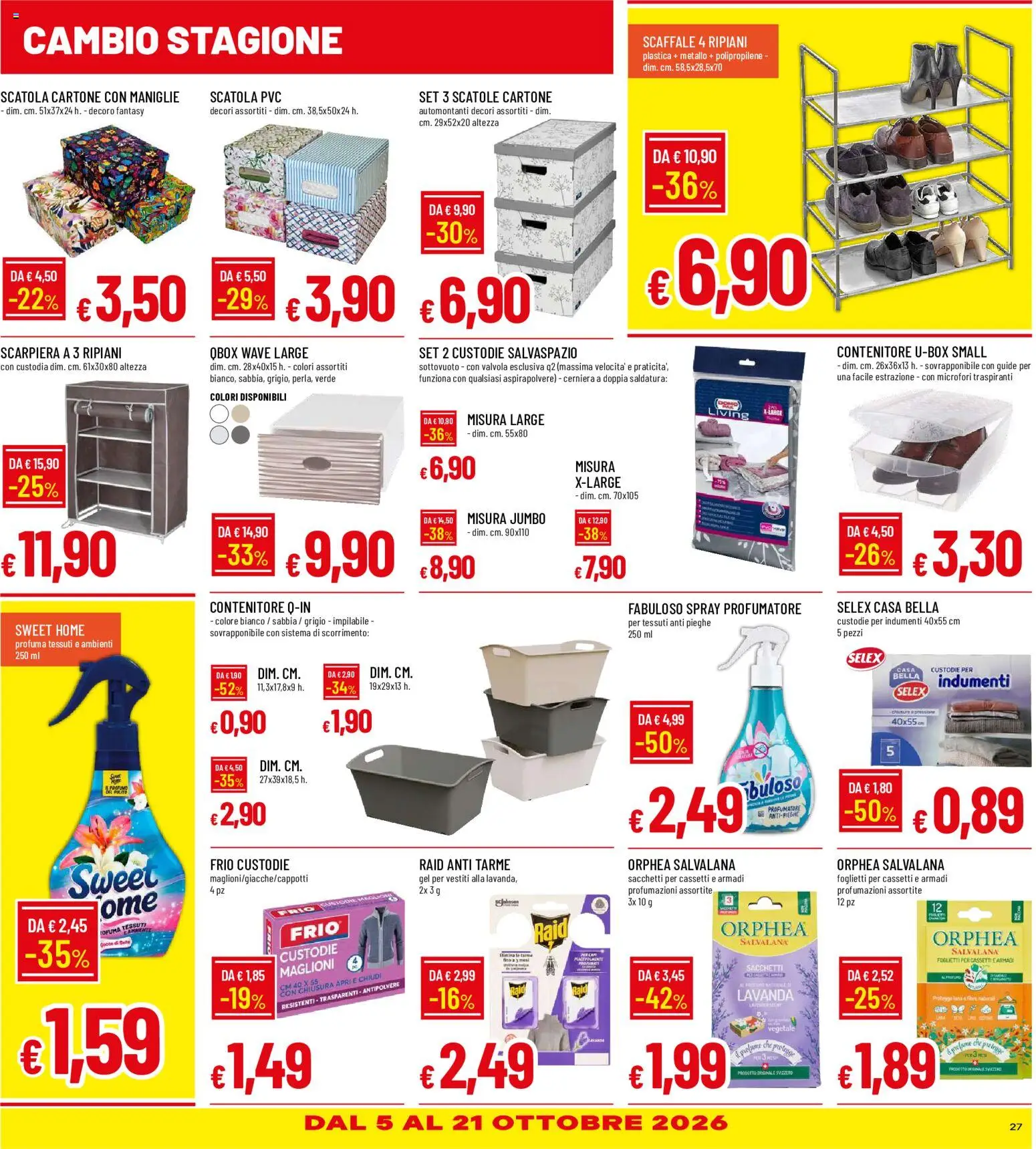 Volantino Galassia del 30/09/2026 | Pagina: 27 | Prodotti: Vestiti, Contenitore, Aspirapolvere, Scatola