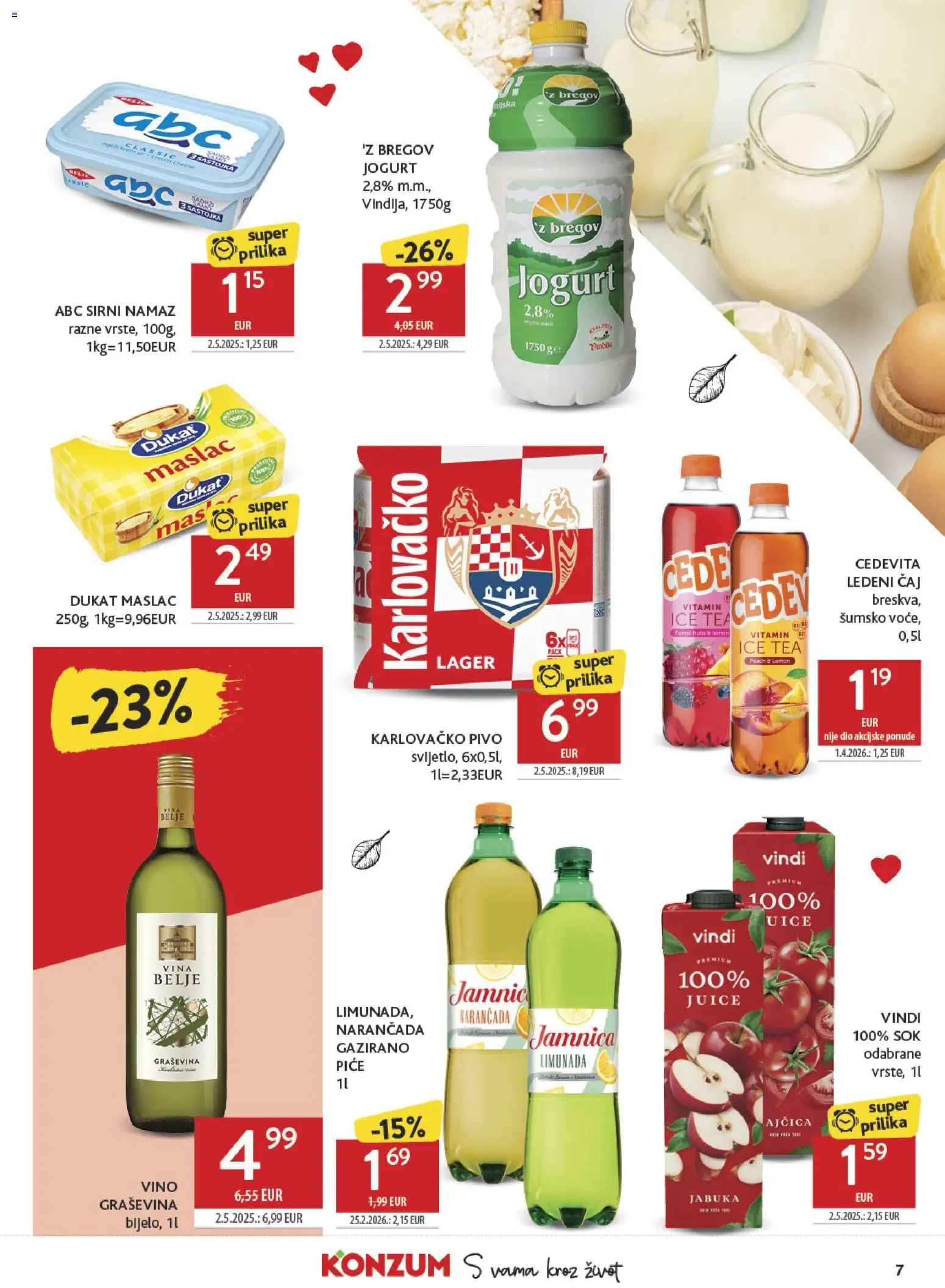 Konzum HR akciós ujság - amely érvényes a következő dátumtól: 2026.10.07. | Oldal: 7 | Termékek: Vitamin, Ice tea, Tea, Dió