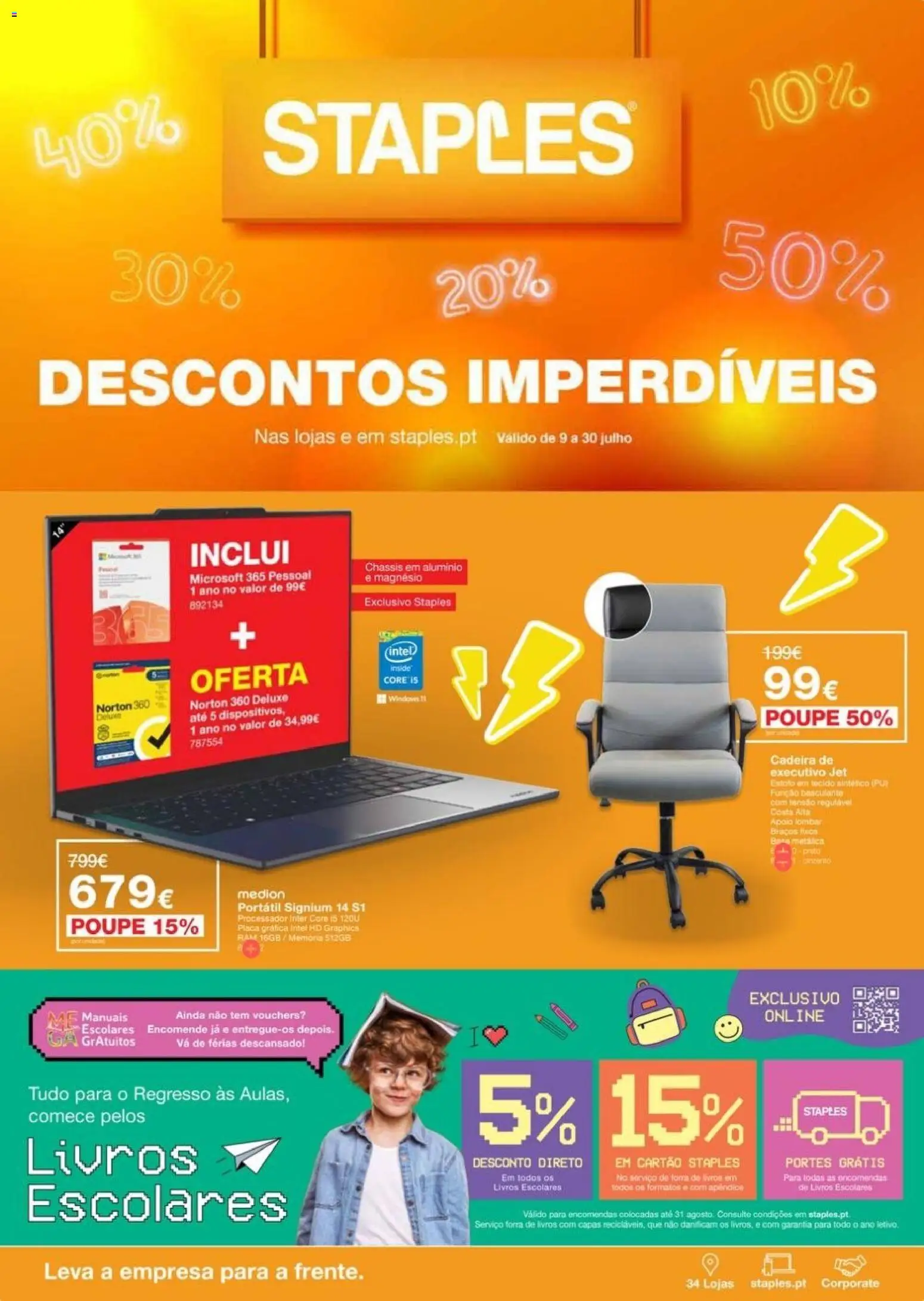 Staples Descontos imperdiveis de julho │ válido de 09/07/2026 | Página: 1 | Produtos: Cadeira