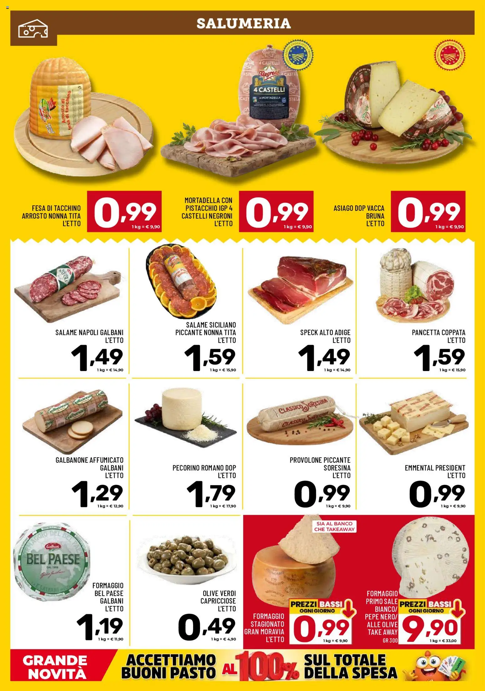 Volantino Il Centesimo del 01/09/2026 | Pagina: 2 | Prodotti: Speck, Formaggio, Pecorino Romano, Emmental