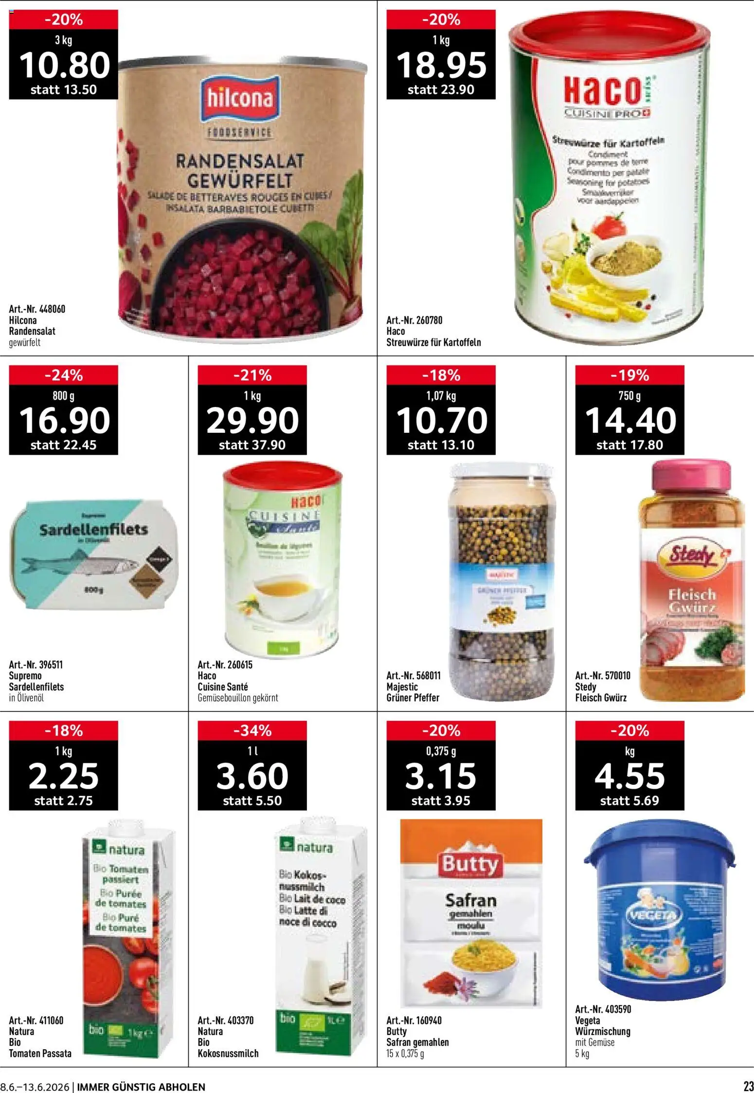 Prodega aktionen – gültig ab 08.06.2026 | Seite: 23 | Produkte: Tomaten, Gemüse, Kartoffeln, Pfeffer