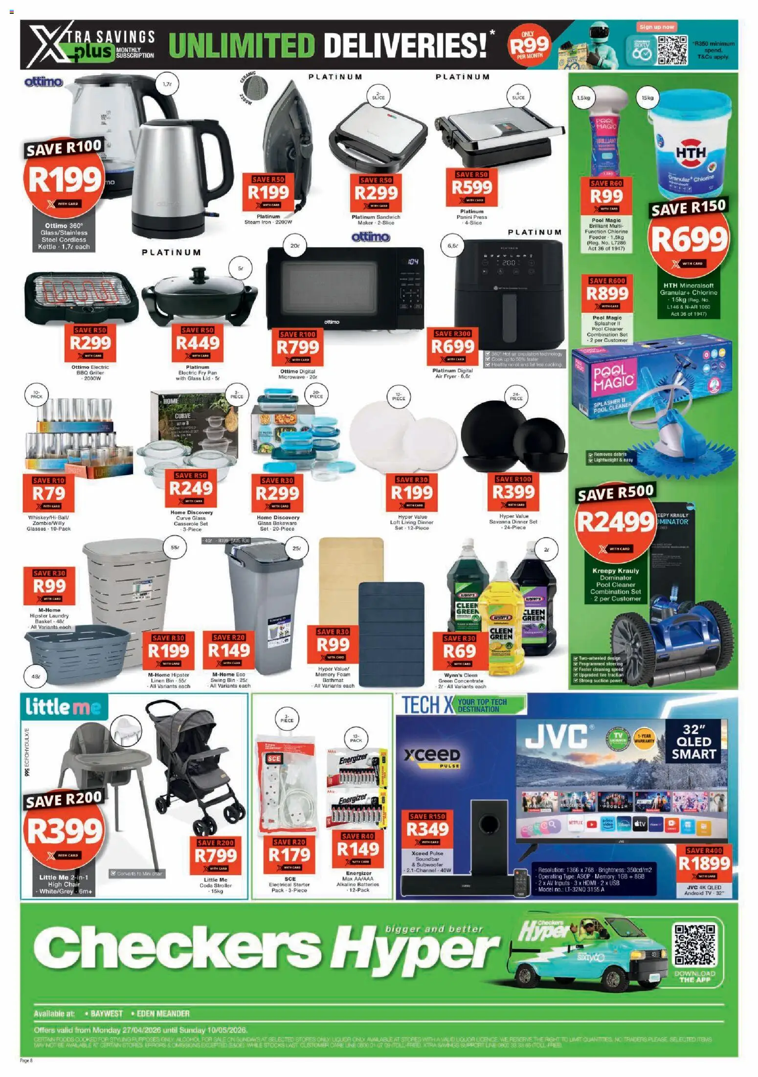 New Checkers catalogue – valid from 27.04.2026 | Page: 8 | Products: Iron, Chair, Subwoofer, Griller