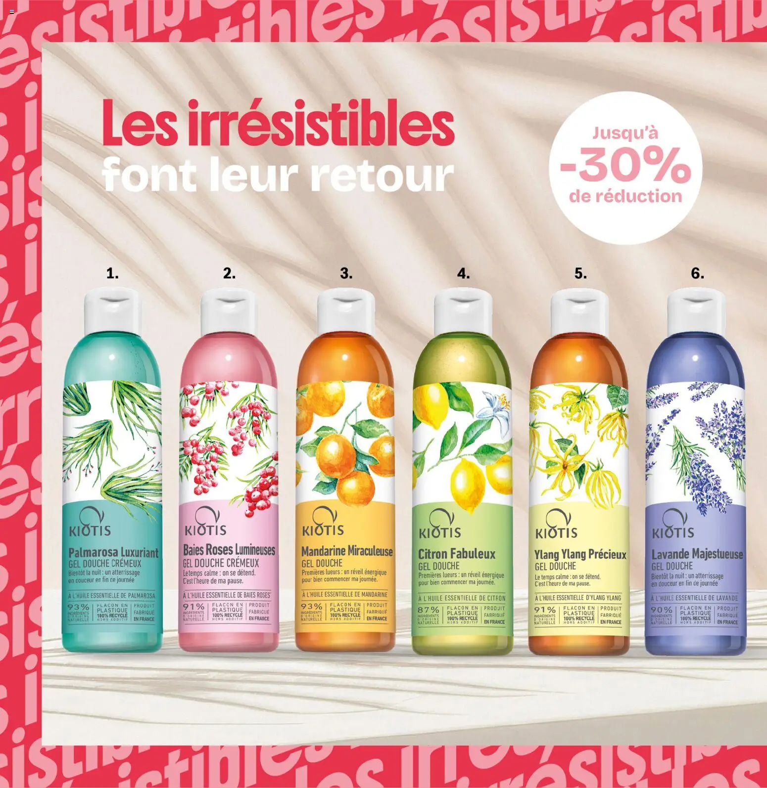 {H1} | Page: 10 | Produits: Réveil, Ingrédients, Lavande, Douche