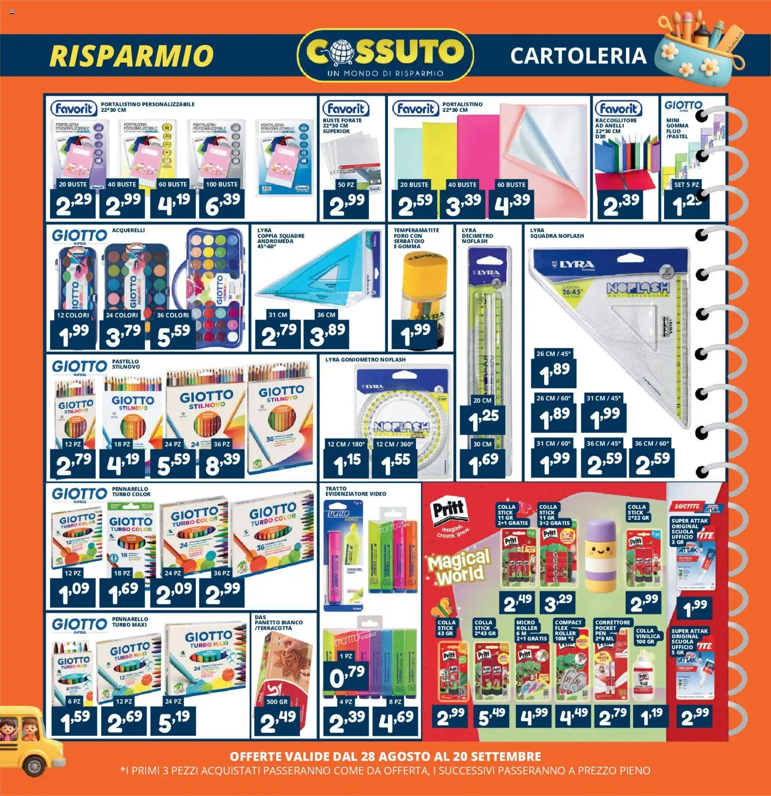 Volantino Cossuto del 28/08/2026 | Pagina: 15 | Prodotti: Temperamatite, Video, Colla, Correttore