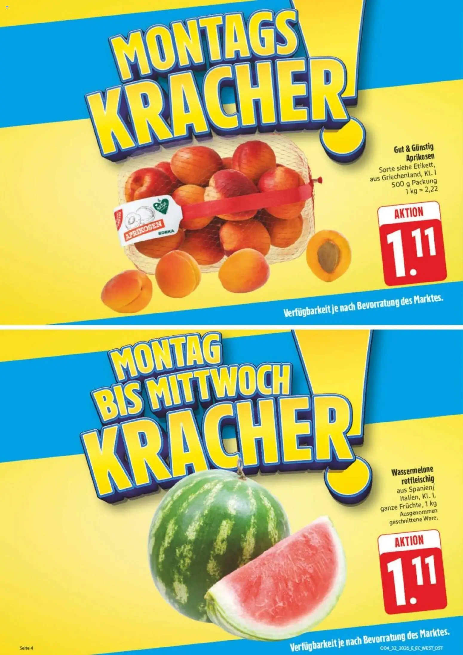 Edeka Prospekt Leipzig – gültig ab 03.08.2026 | Seite: 4 | Produkte: Wassermelone