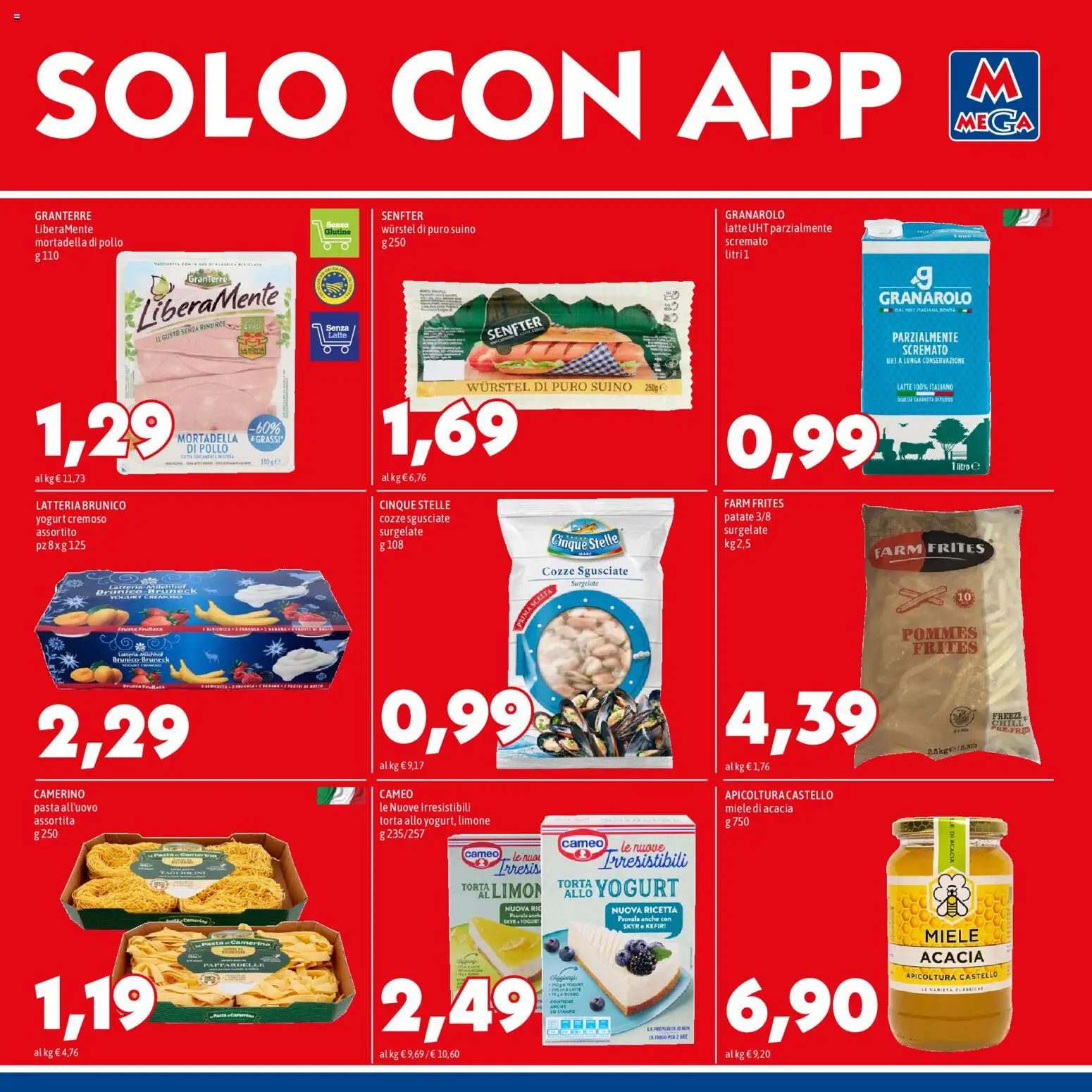 Volantino Mega del 11.06.2026 | Pagina: 7 | Prodotti: Yogurt, Cozze, Limone, Mortadella