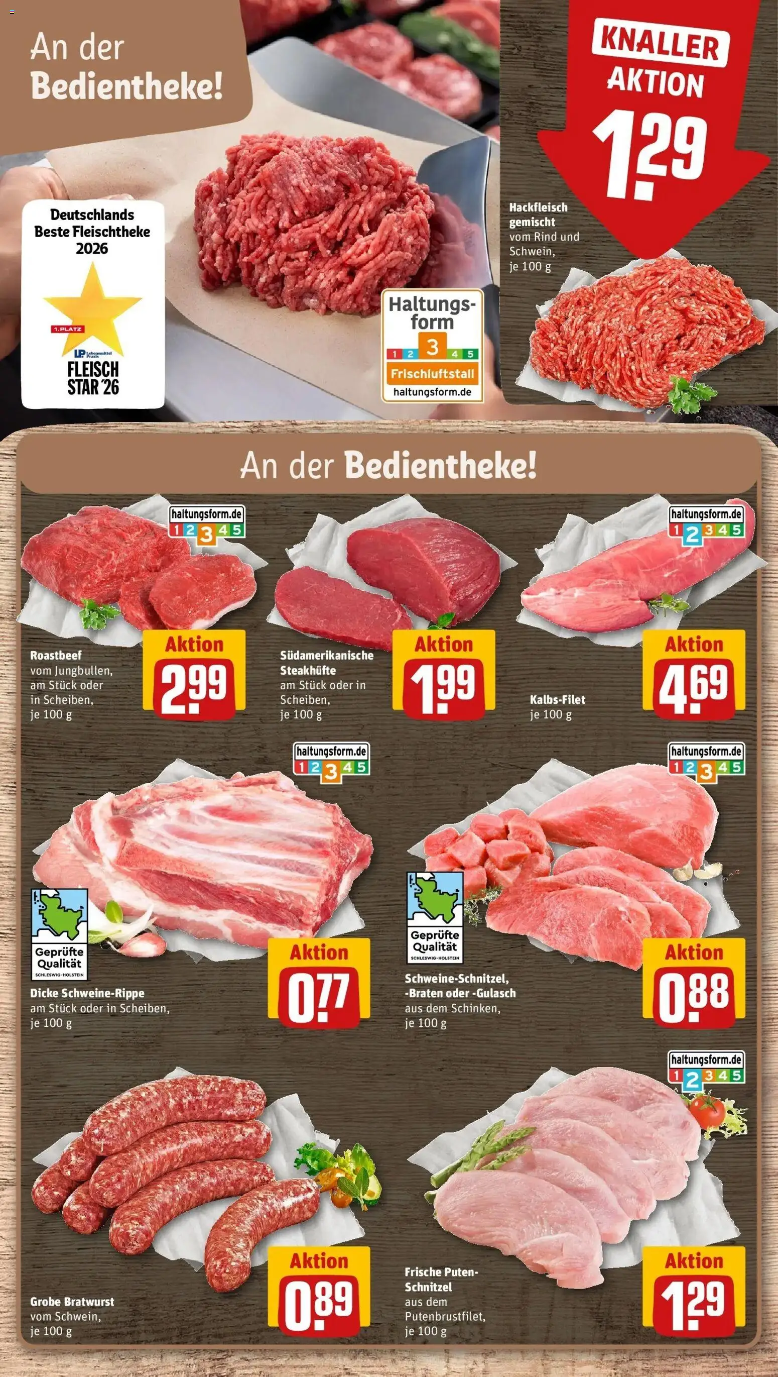 REWE Prospekt ab 10.08.2026 zum Blättern » Angebote | Seite: 6 | Produkte: Schnitzel, Gulasch, Fleisch, Hackfleisch
