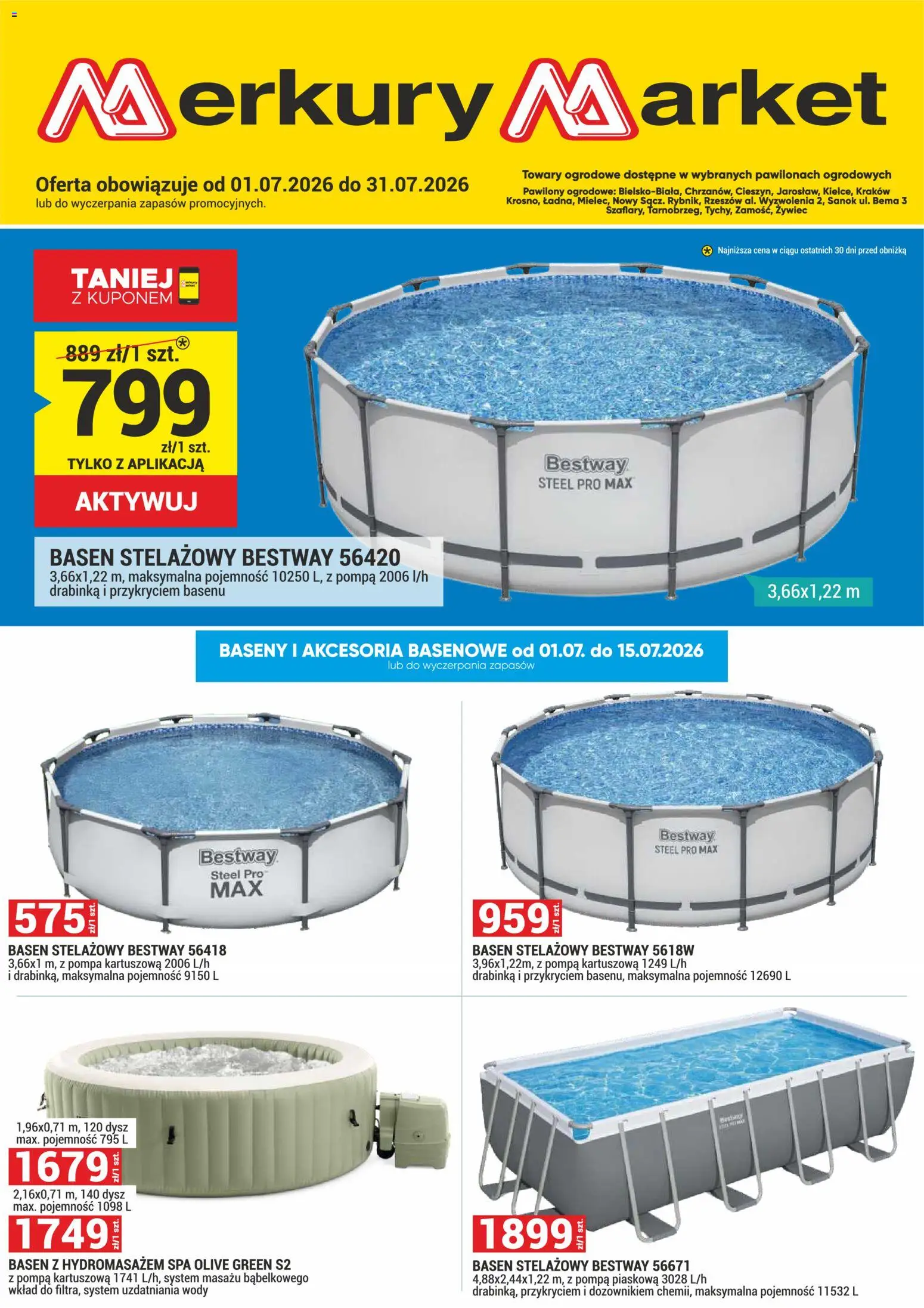 Merkury Market gazetka - Ogród od 01.07.2026 | Strona: 1 | Produkty: Basen