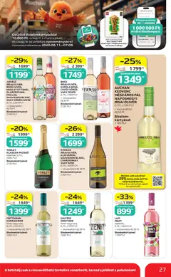Auchan akciós újság - amely érvényes a következő dátumtól: 2026.06.25. | Oldal: 27 | Termékek: Pezsgő, Bor