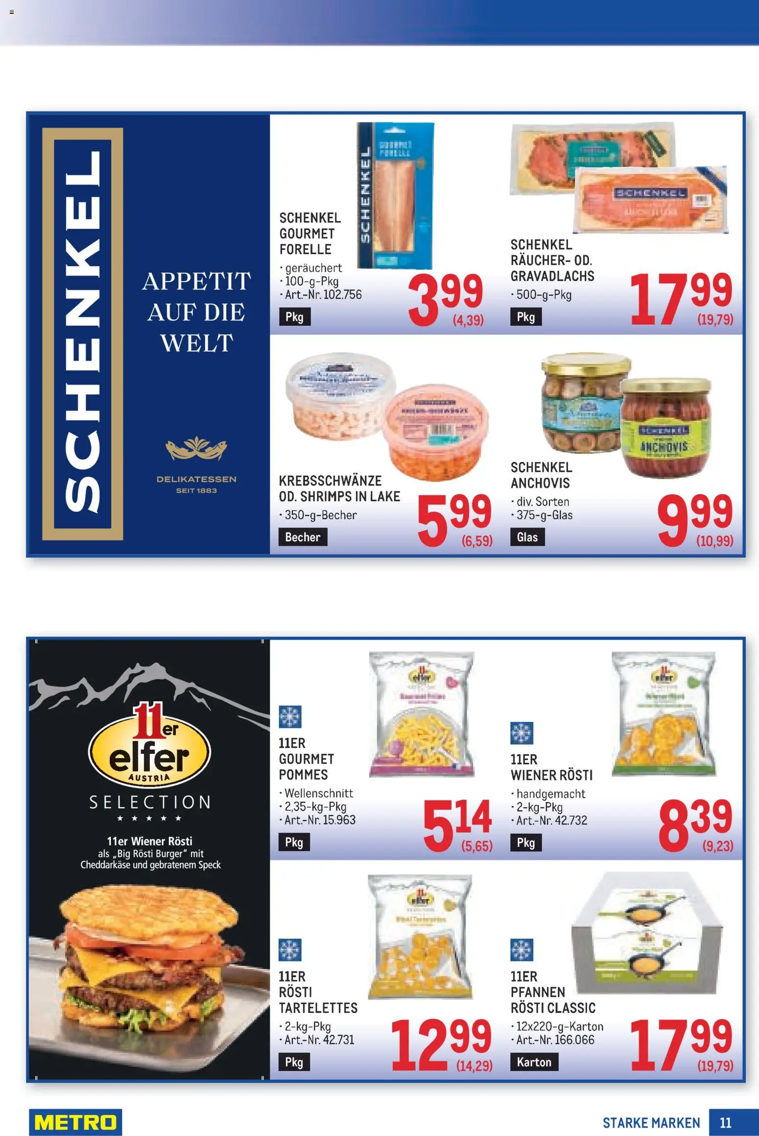 Metro angebote Starke Marken gültig ab 29.10.2026 | Seite: 11 | Produkte: Burger, Speck