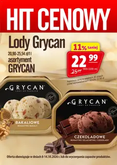 Pogląd oferty "Prim Market promocja - Lody Grycan" - ważna od 08.10.2026