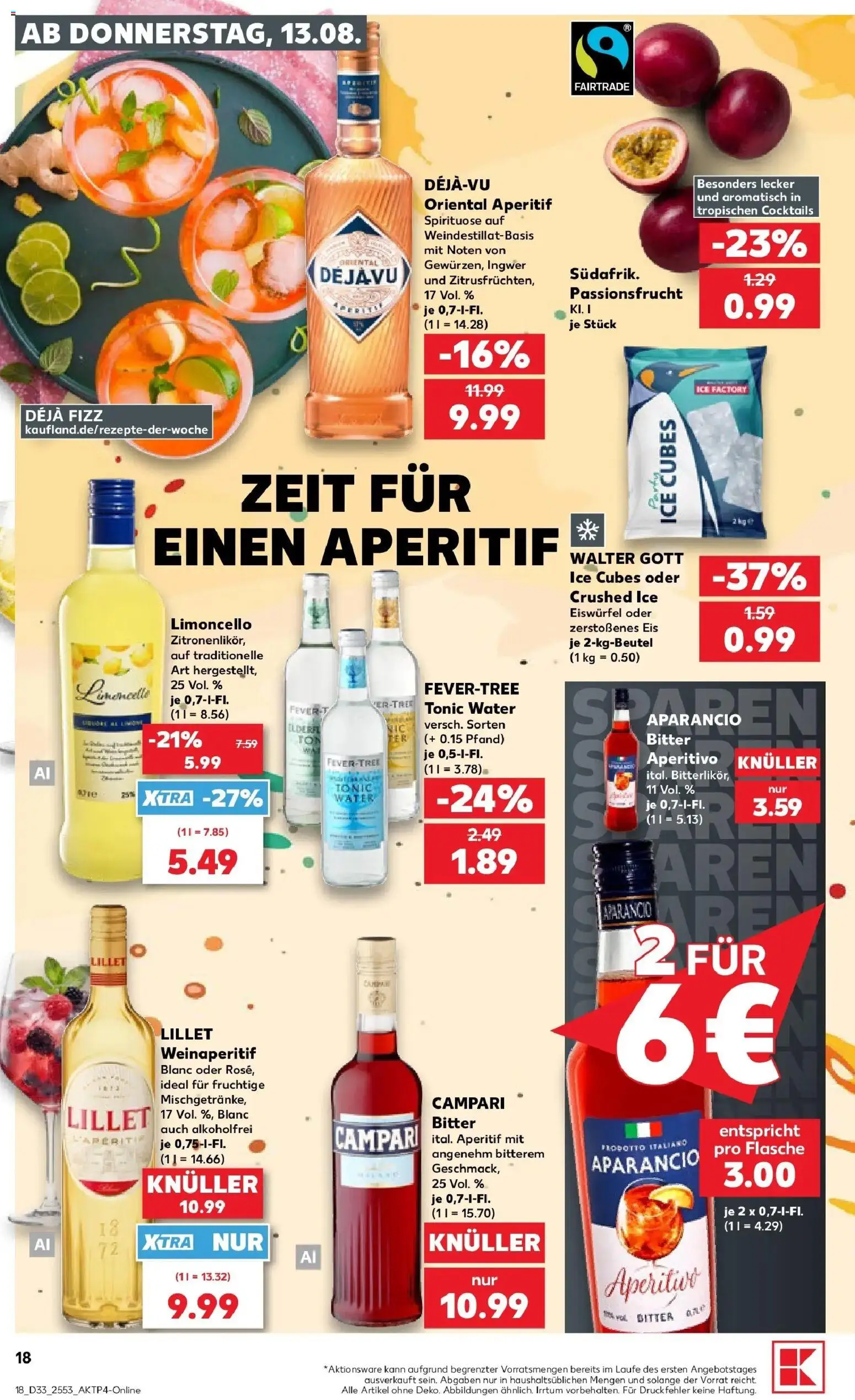 Prospekt Kaufland ab 10.08.2026 » Angebote Online zum Blättern | Seite: 27 | Produkte: Campari, Lillet, Limoncello, Eis