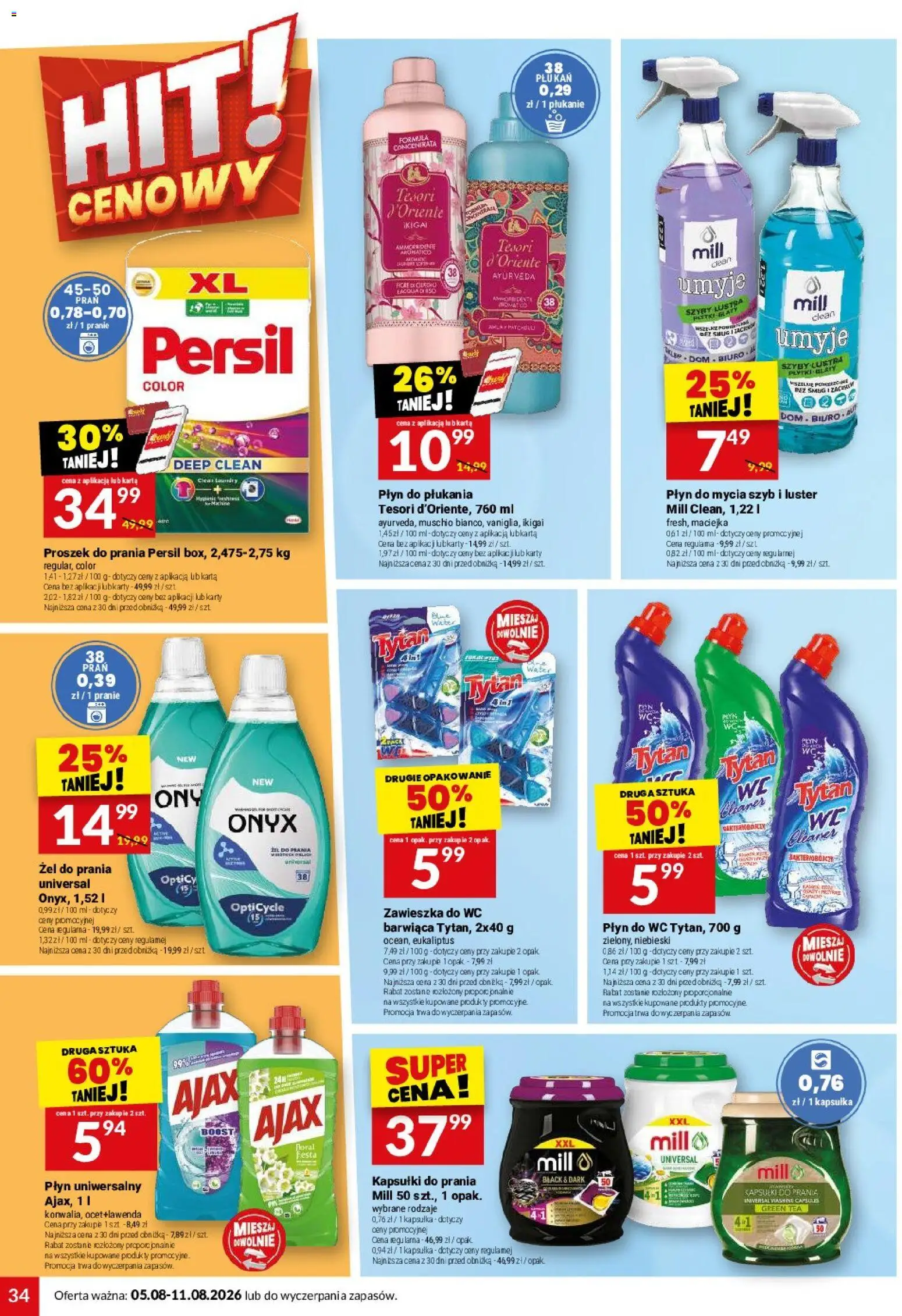 Twój Market gazetka od 05.08.2026 | Strona: 34 | Produkty: Proszek, Tesori d'oriente, Persil, Żel do prania