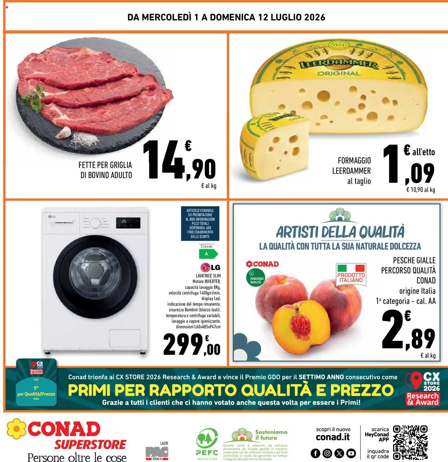 Volantino Conad del 01/07/2026 | Pagina: 32 | Prodotti: Bovino, Centrifuga, Formaggio, Griglia