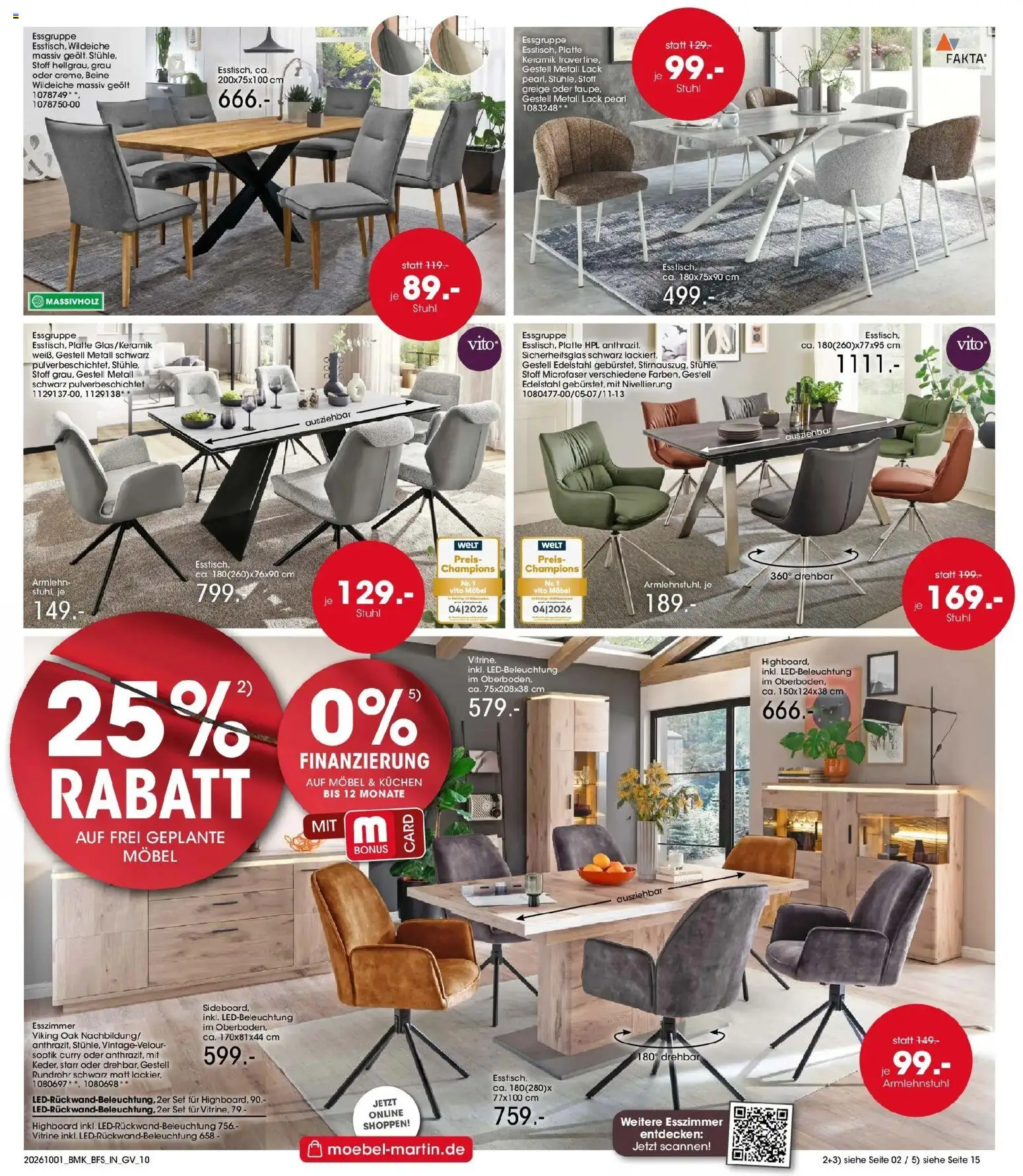 Möbel Martin Aktueller Prospekt (ab 01.10.2026) zum Blättern | Seite: 10 | Produkte: Essgruppe, Vitrine, Stuhl, Kuchen