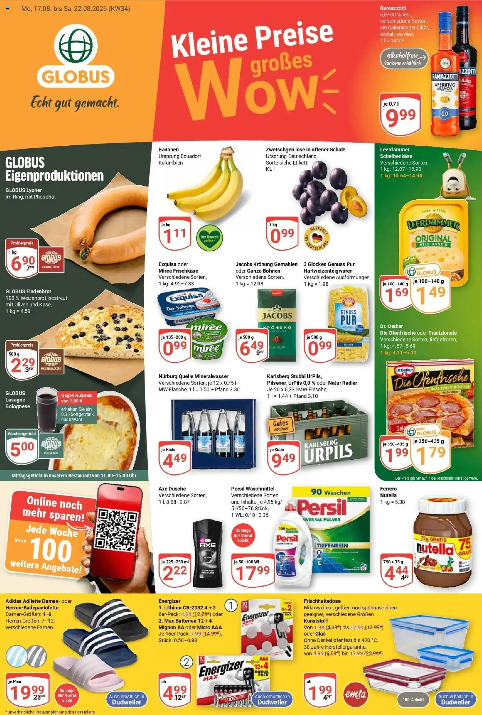 Globus Prospekt Saarbrücken-Dudweiler (ab 17.08.2026) » Angebote online | Seite: 3 | Produkte: Dusche, Nutella, Radler, Waschmittel