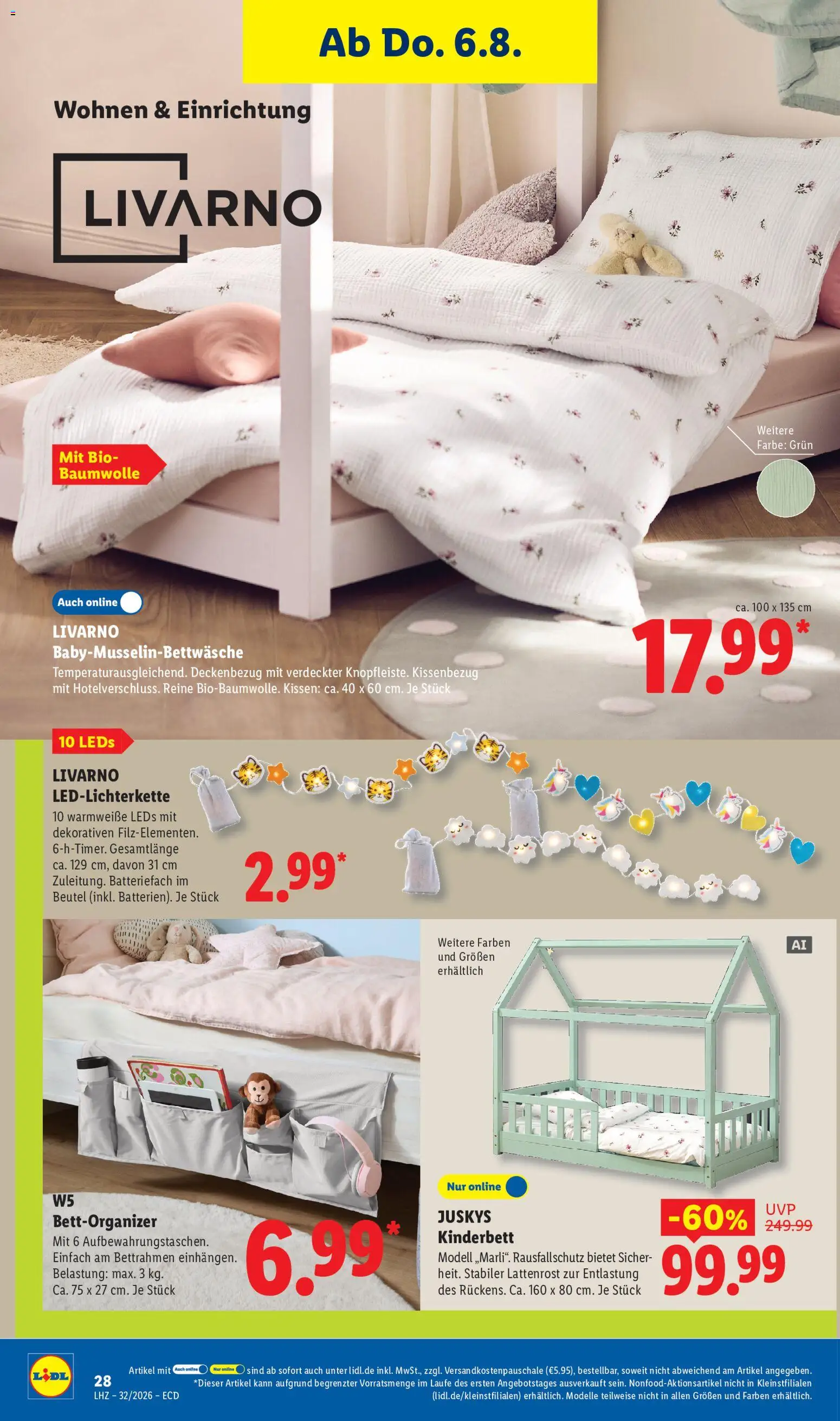 Lidl Angebot der Woche – gültig ab 03.08.2026 | Seite: 24 | Produkte: Kissen, Lattenrost, String