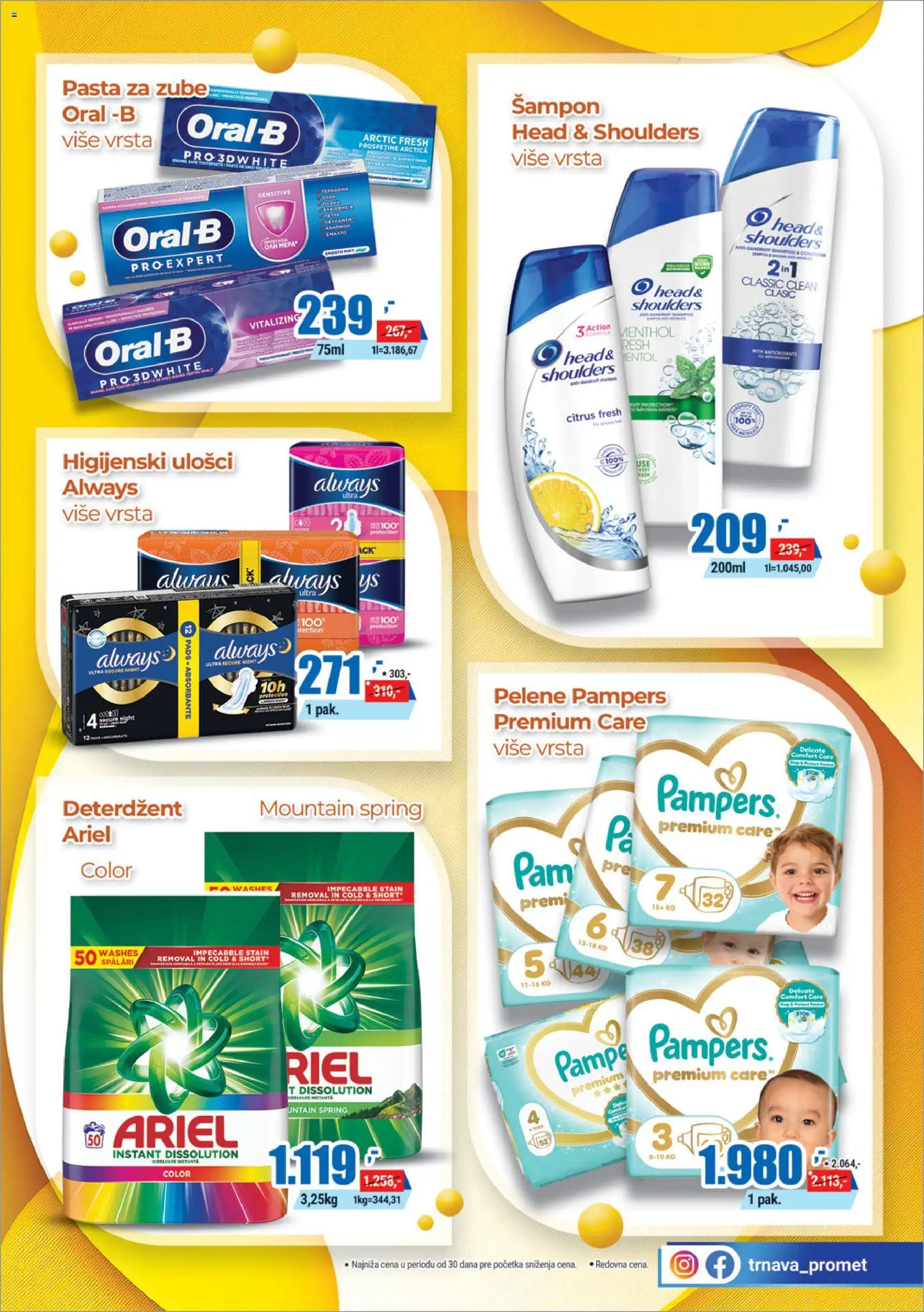 Trnava Promet katalog - važi od 27.08.2026 | Strana: 27 | Proizvode: Ariel, Šampon, Ulošci, Pelene