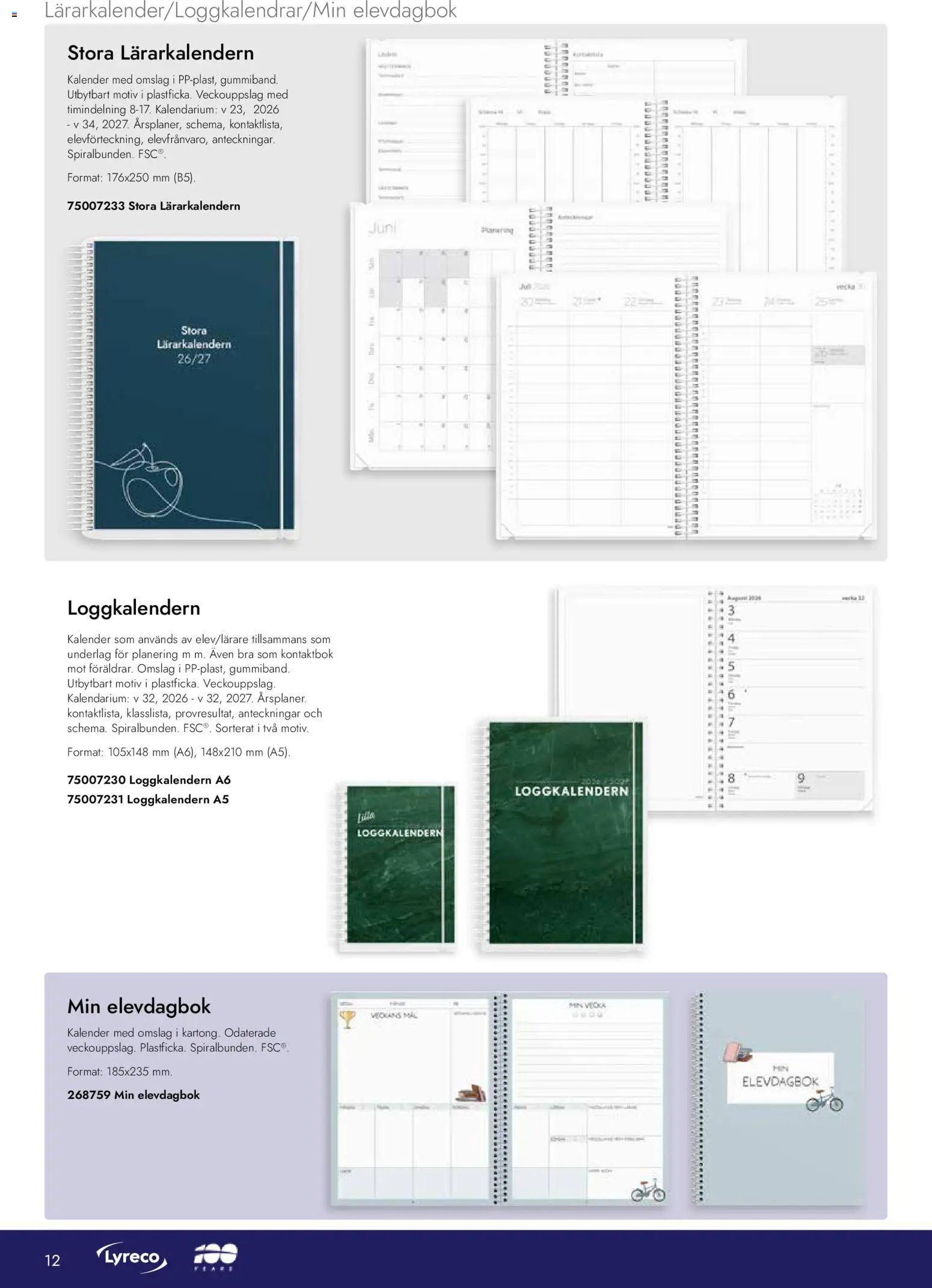 Lyreco reklamblad aktuell från 01.08.2026 | Sida: 12 | Produkter: Kalender