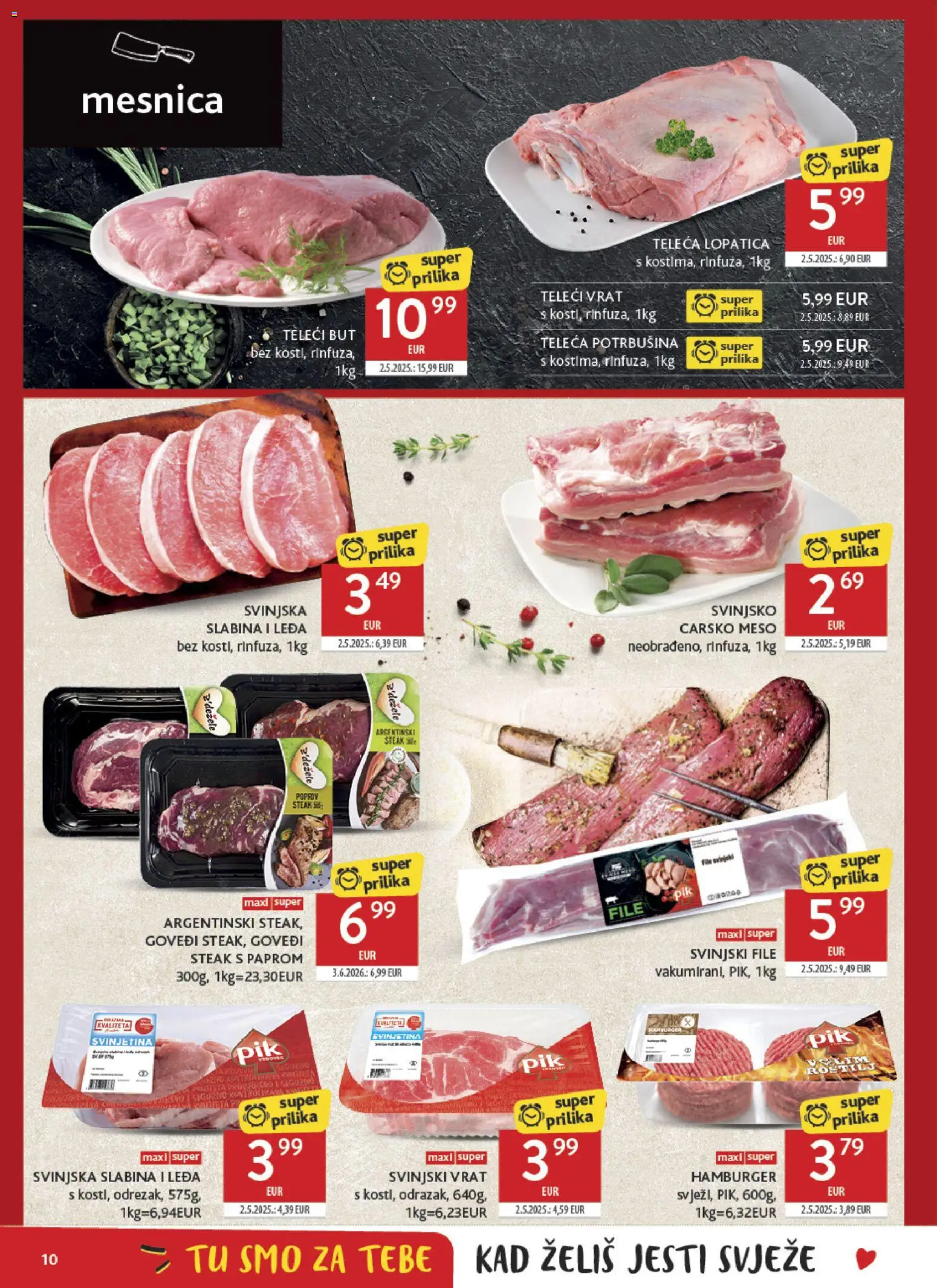 Konzum HR akciós ujság - amely érvényes a következő dátumtól: 2026.08.19. | Oldal: 10 | Termékek: Hamburger, Steak, Filé