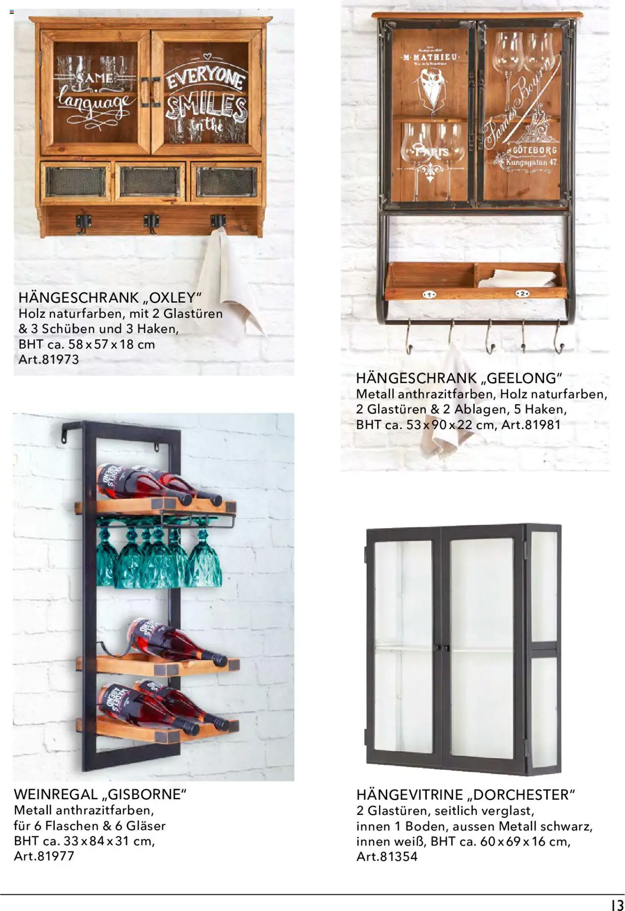 Rahaus Küchen – gültig ab 01.06.2024 | Seite: 13 | Produkte: Weinregal, Hängevitrine, Hängeschrank