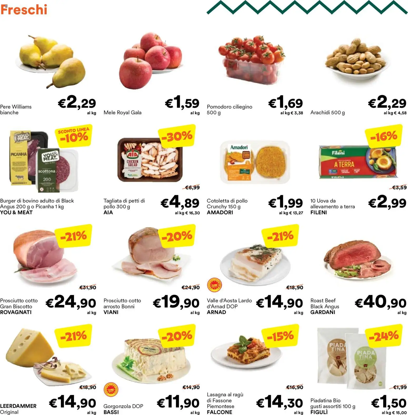 Volantino Unes del 23/09/2026 | Pagina: 10 | Prodotti: Prosciutto Cotto, Pere, Prosciutto, Gorgonzola