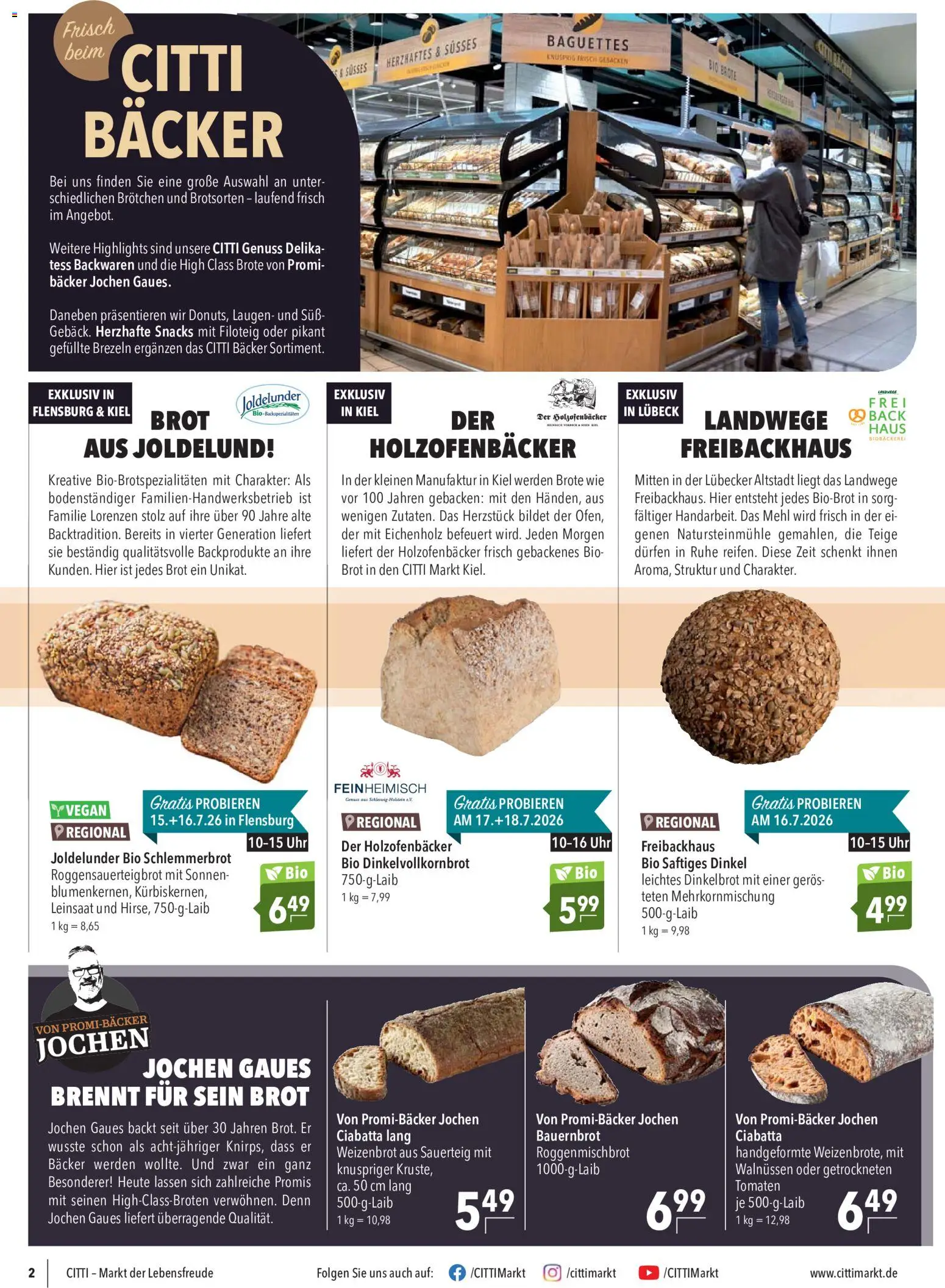 CITTI Markt Prospekt – gültig ab 15.07.2026 | Seite: 2 | Produkte: Mehl, Tomaten, Brot, Uhr