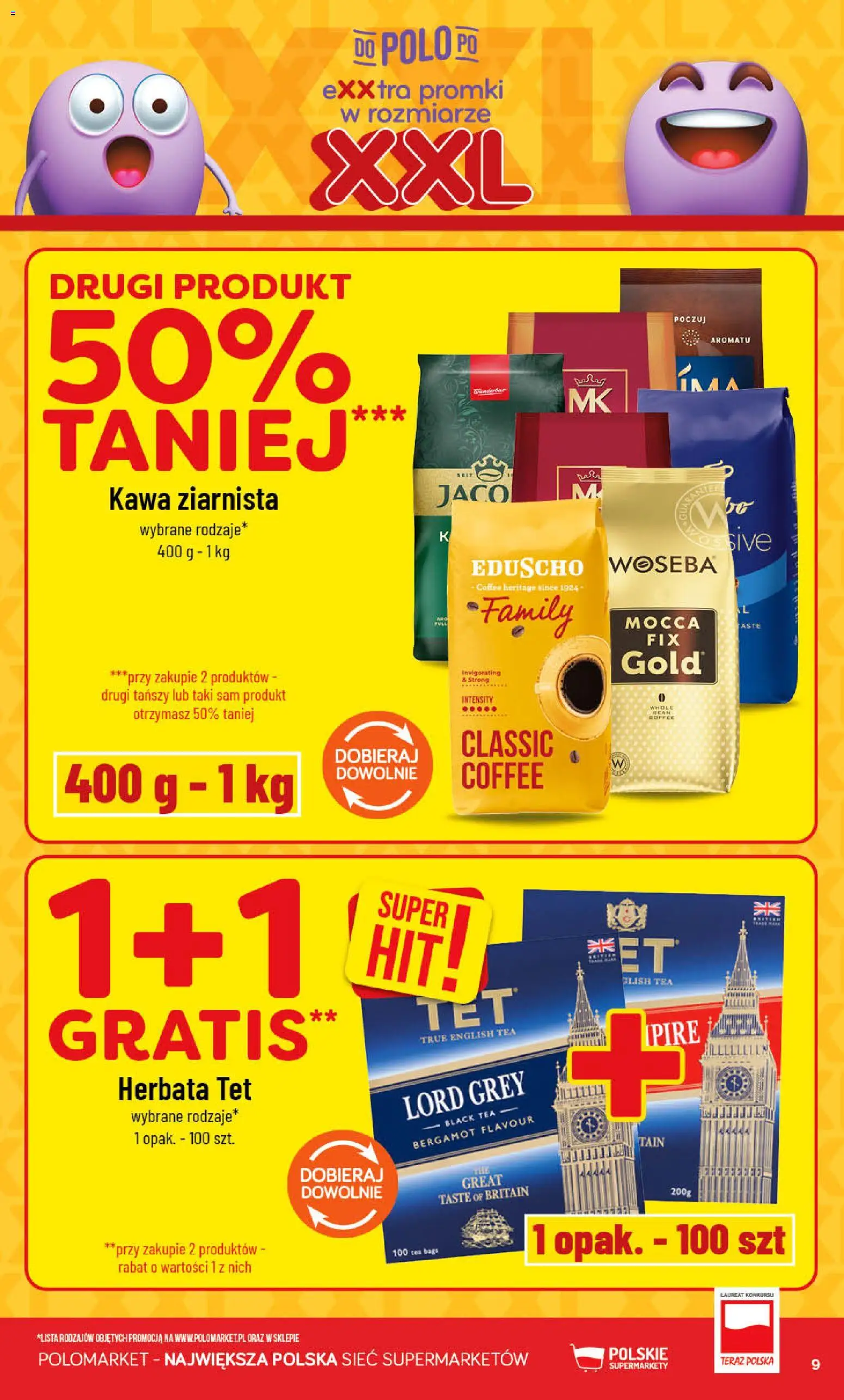 POLOmarket gazetka od 09.09.2026 | Strona: 9 | Produkty: Kawa ziarnista, Kawa, Herbata