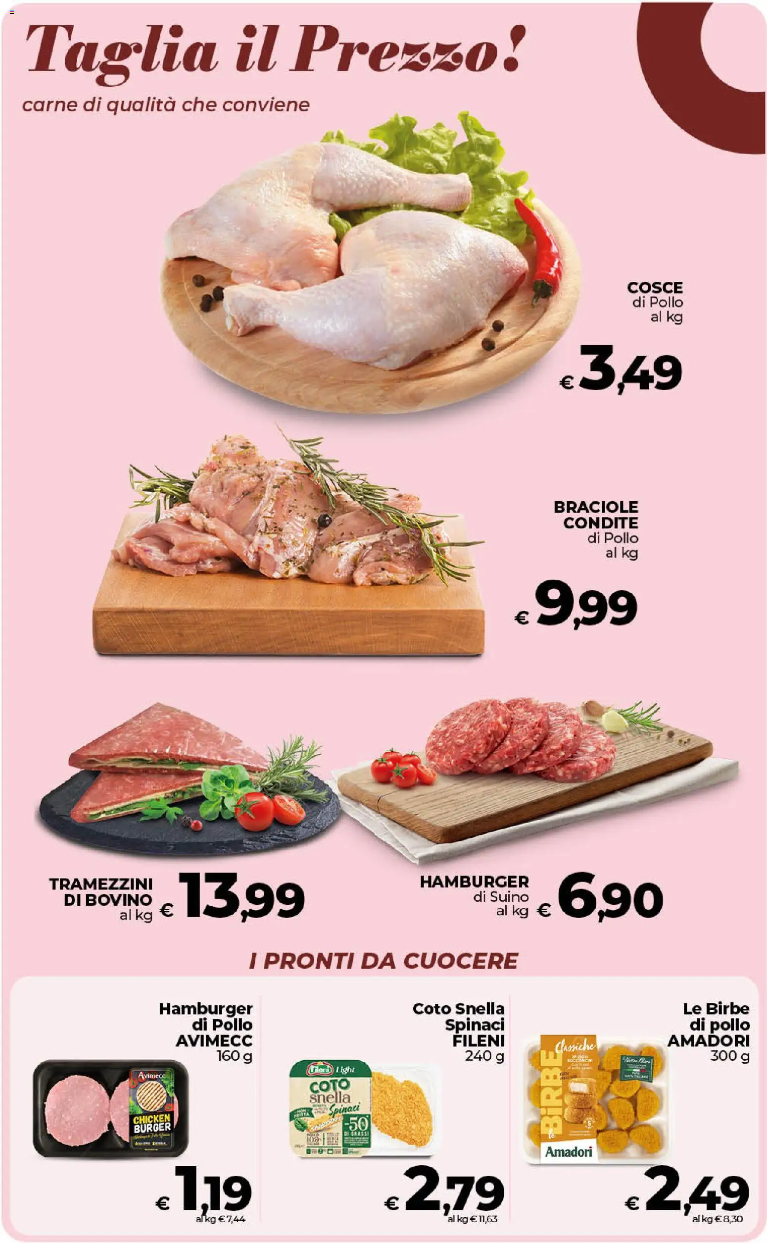Volantino COOP del 30/06/2026 | Pagina: 17 | Prodotti: Bovino, Pollo, Hamburger, Cosce di pollo