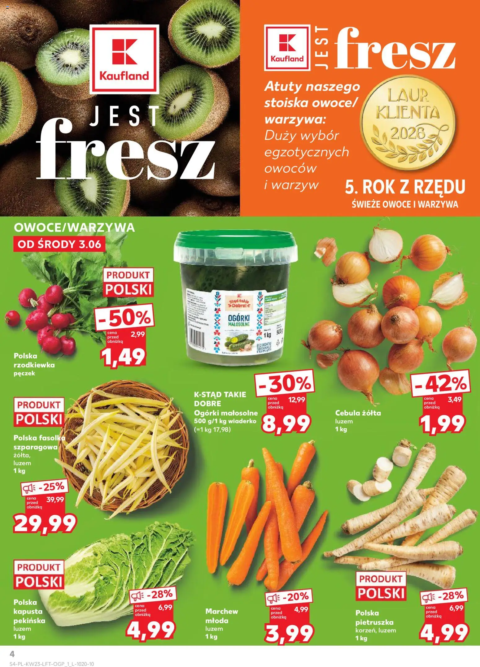 Kaufland gazetka od 03.06.2026 | Strona: 4 | Produkty: Kapusta, Pietruszka, Warzywa, Owoce