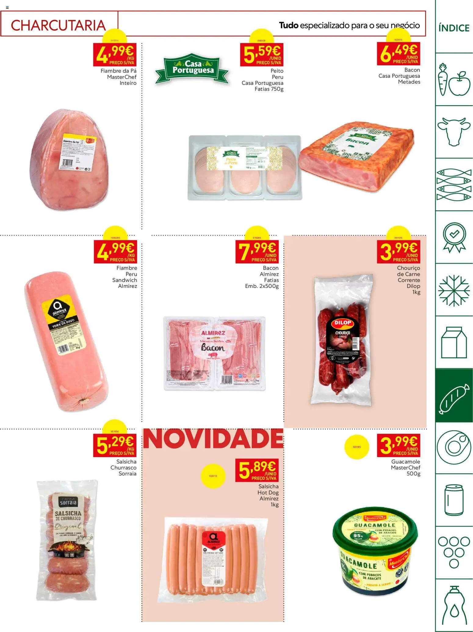 Recheio Horeca Madeira │ válido de 28/07/2026 | Página: 13 | Produtos: Salsicha, Abacate, Chouriço, Pá