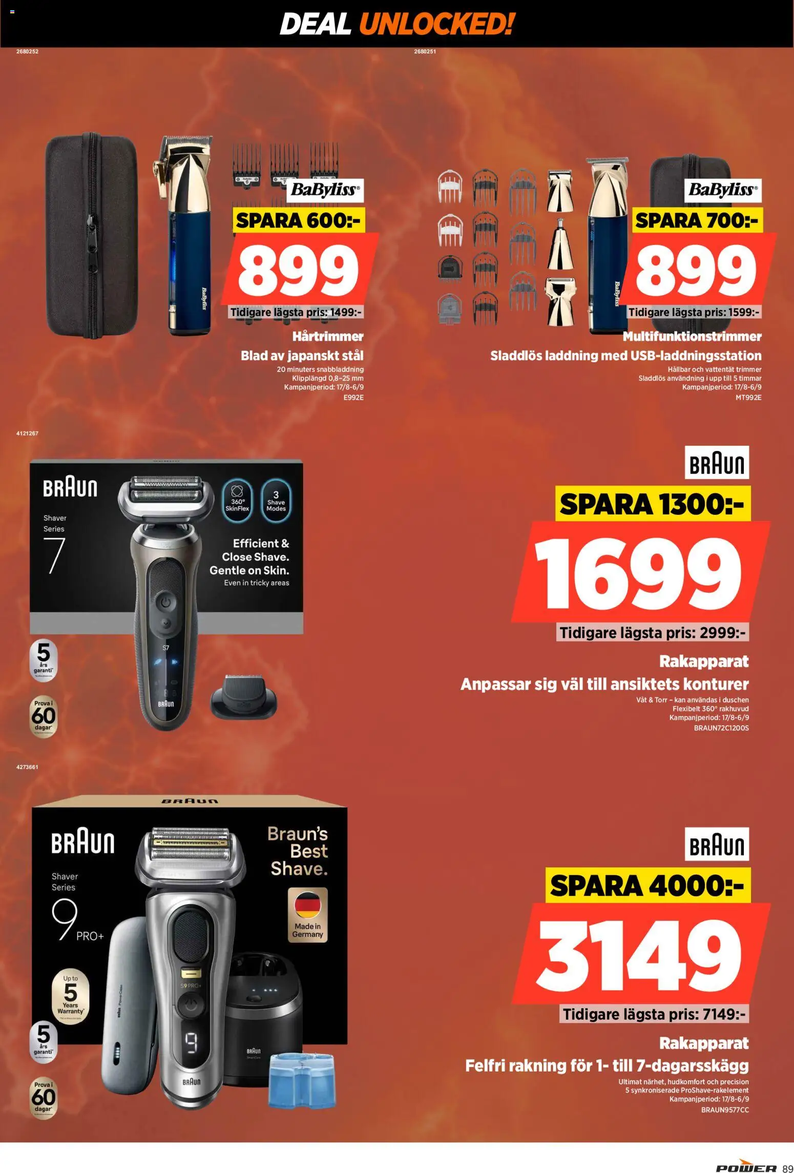 Power reklamblad aktuell från 31/08/2026 | Sida: 89 | Produkter: Rakapparat, Trimmer, Hårtrimmer
