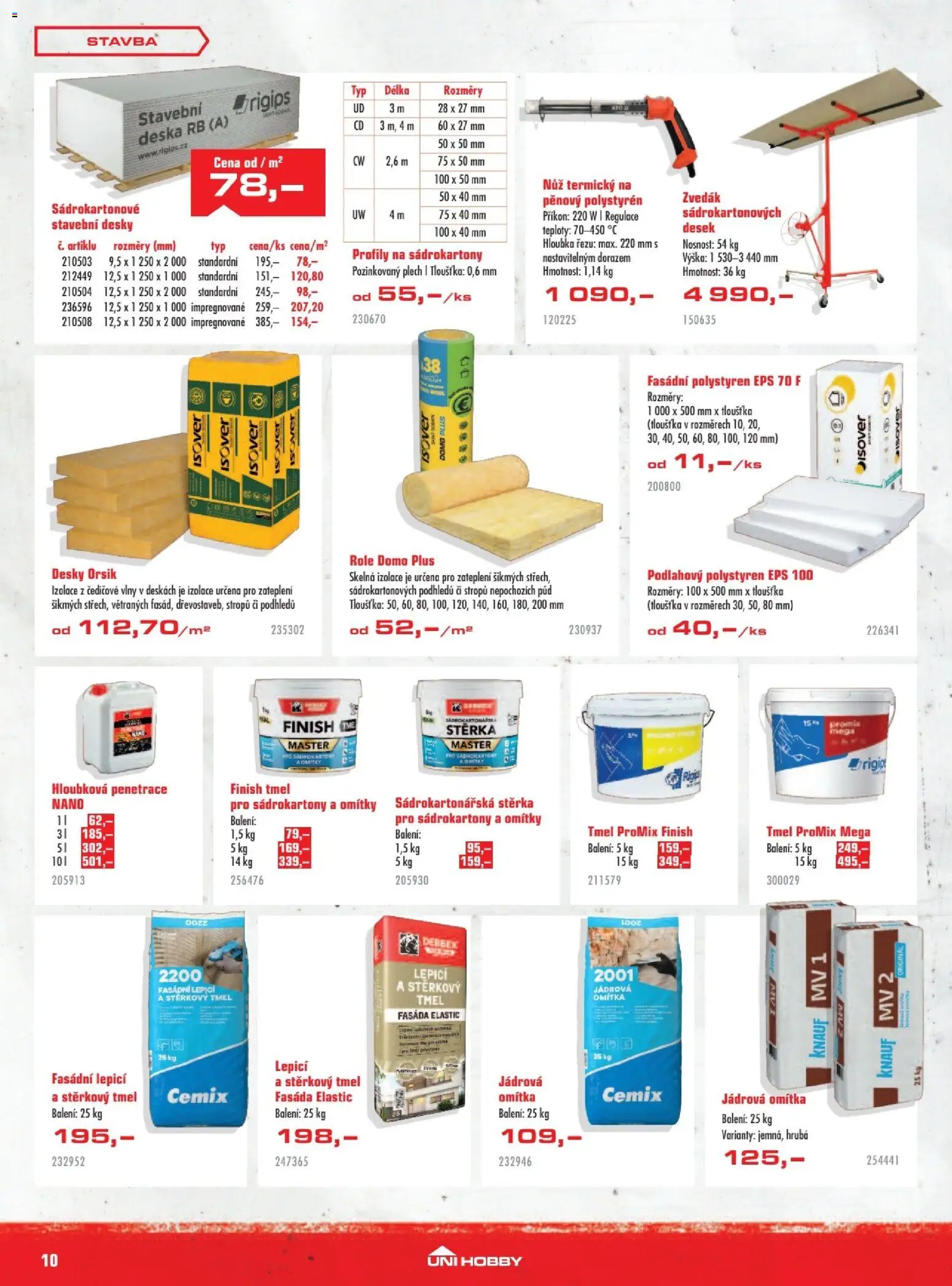 Uni Hobby leták od 01.10.2026 | Strana: 10 | Produkty: Finish, Plech, Nůž, Desky