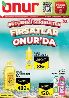 28 Temmuz 2026 tarihinden itibaren geçerli olan Onur Market kataloğu önizlemesi