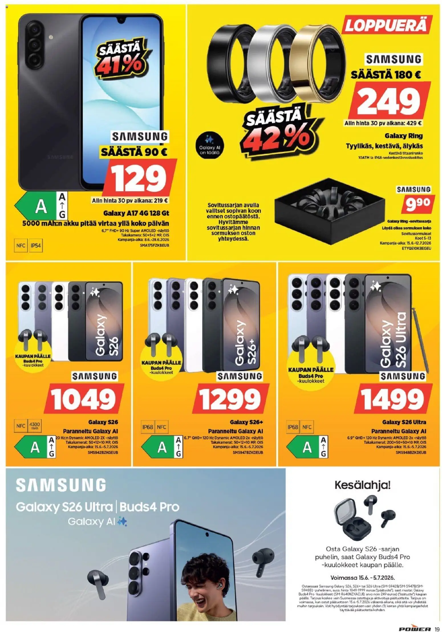 Power tarjoukset – voimassa 15.06.2026 alkaen | Sivu: 19 | Tuotteet: Akku, Näyttö, Kuulokkeet