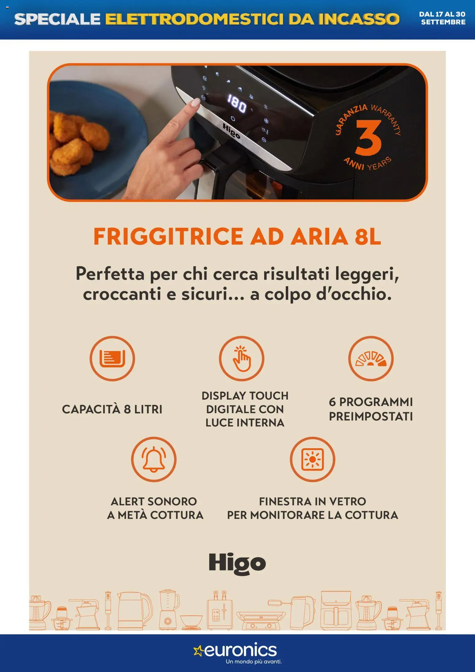 Volantino Euronics del 17/09/2026 | Pagina: 3 | Prodotti: Friggitrice ad aria, Monitorare, Friggitrice