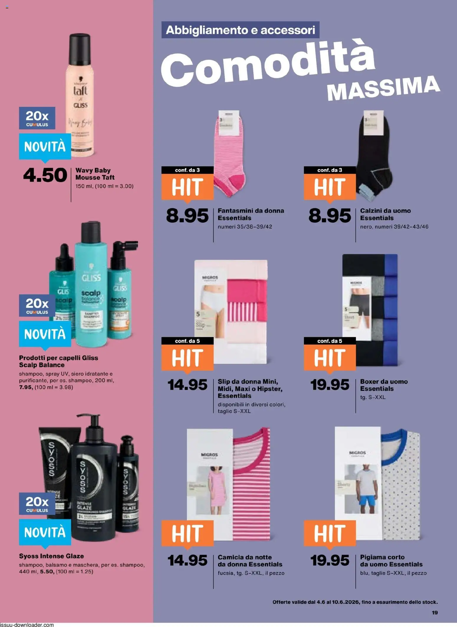 Migros aktionen IT – gültig ab 04.06.2026 | Seite: 19 | Produkte: Slip, Boxer