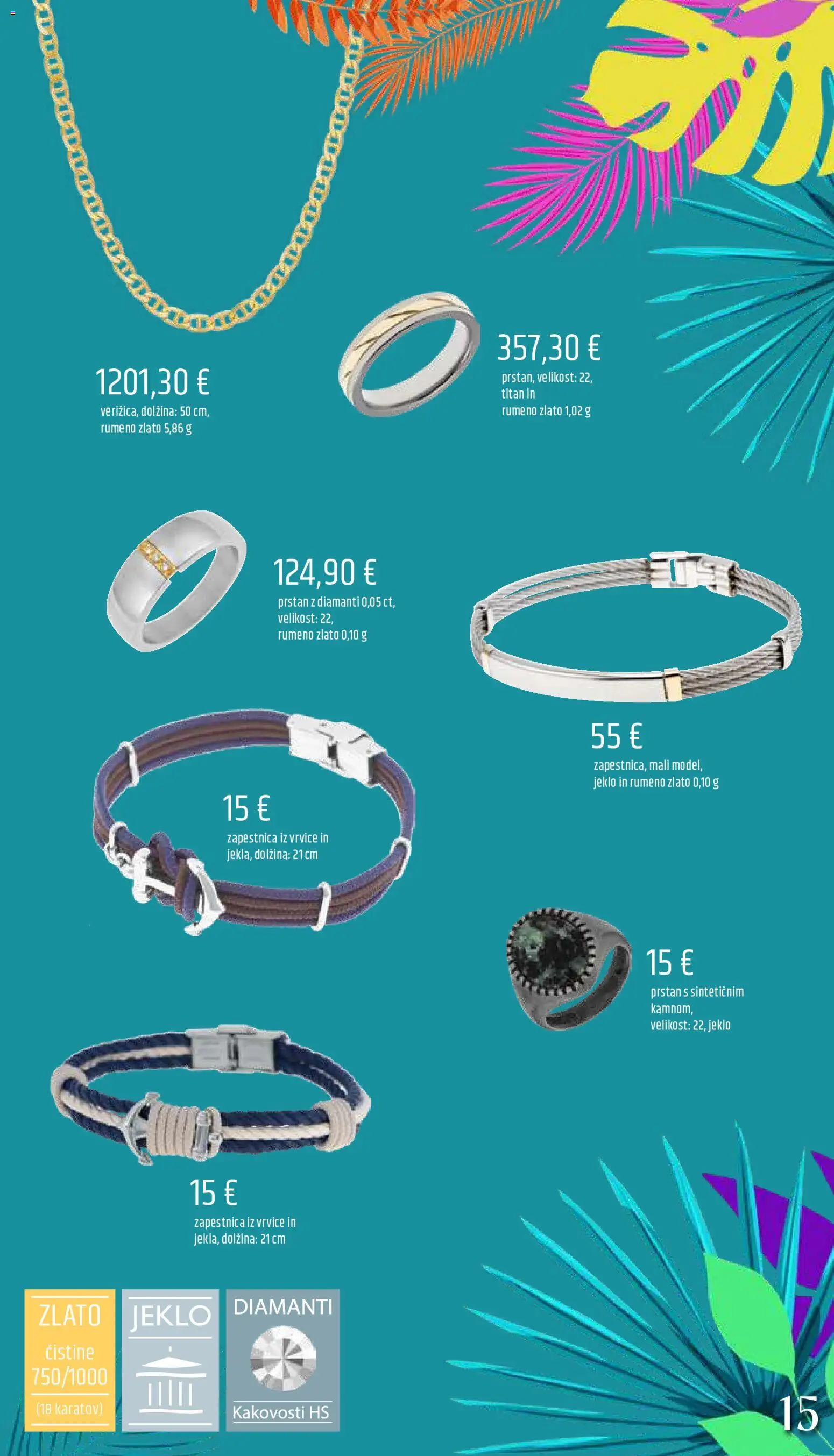 Novi E.leclerc katalog ponudbe – veljaven od 05.06.2026 | Stran: 15 | Izdelki: Zapestnica, Prstan
