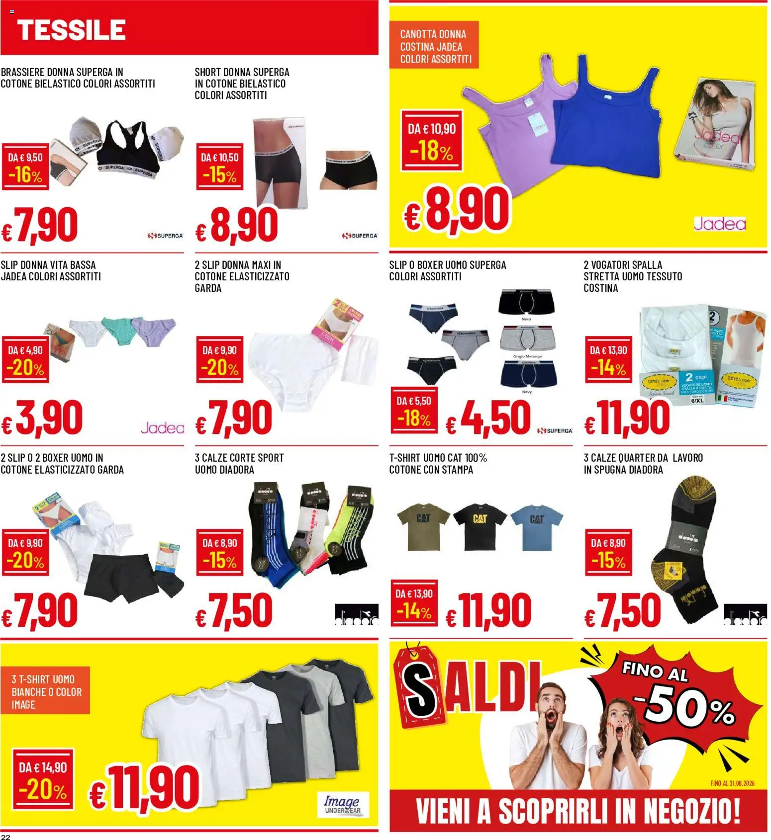 Volantino Galassia del 09/07/2026 | Pagina: 22 | Prodotti: Spugna, Slip, Boxer, Stampa