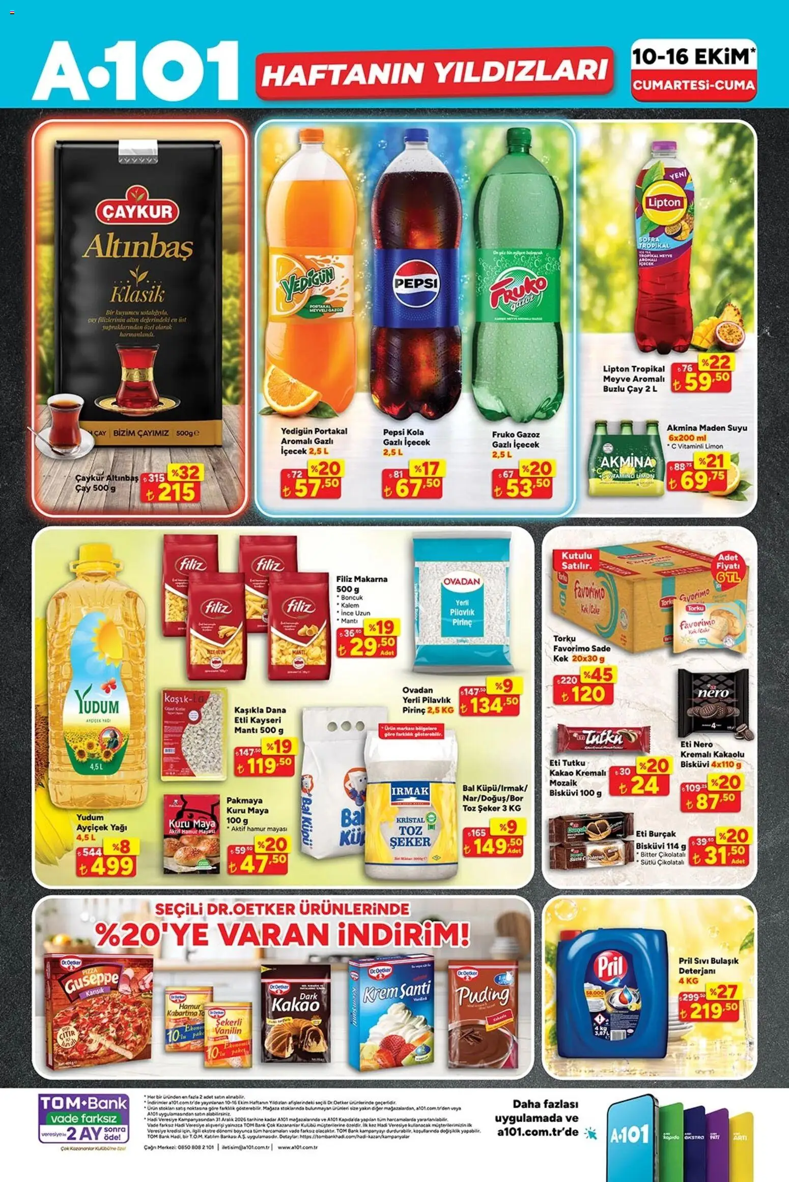 A101 Katalog - 10 Ekim 2026 tarihinden itibaren geçerlidir | Sayfa: 1 | Ürünler: Krem, Makarna, Meyve, Maden suyu