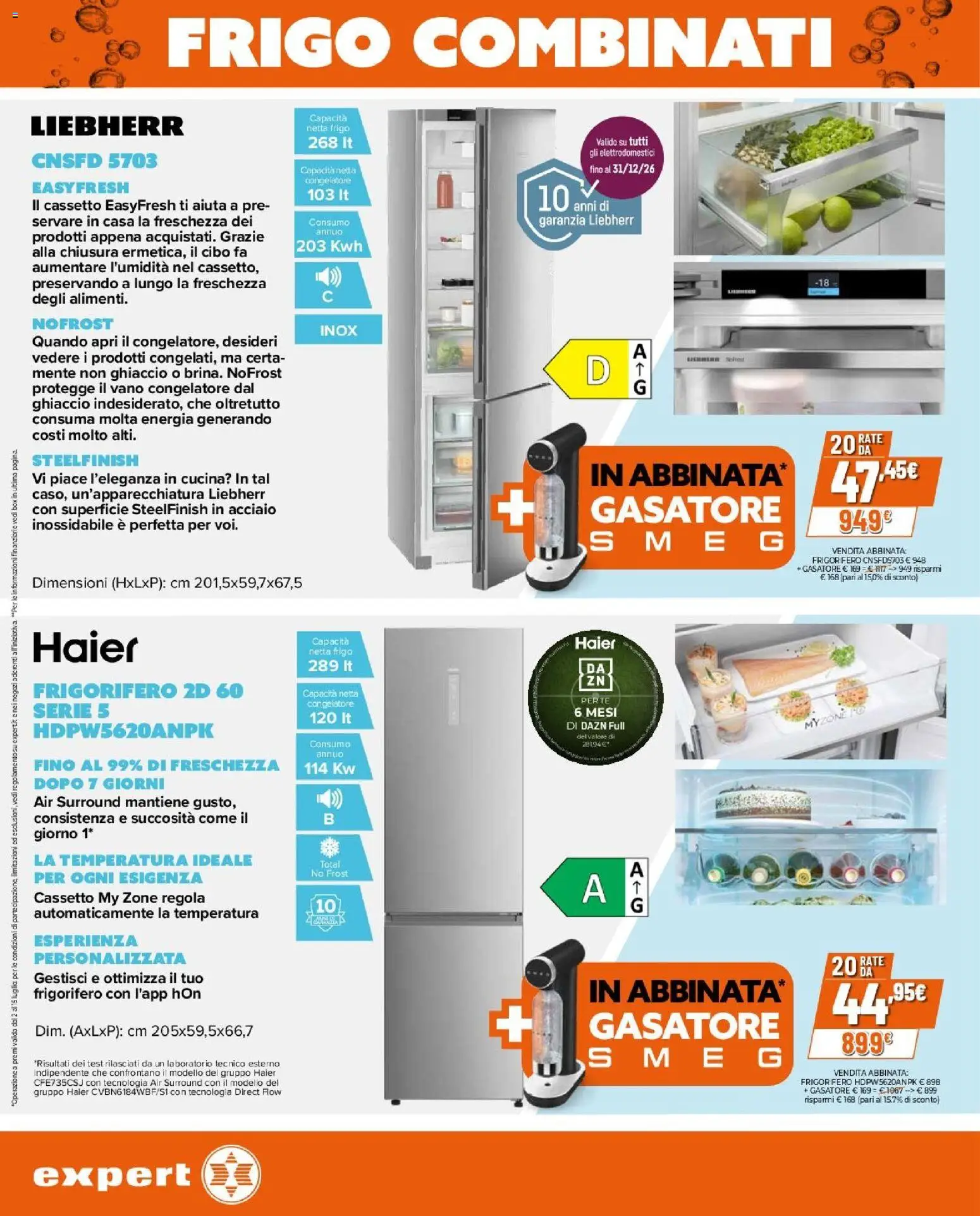 Volantino Expert del 02/07/2026 | Pagina: 3 | Prodotti: Gasatore, Frigorifero, Congelatore