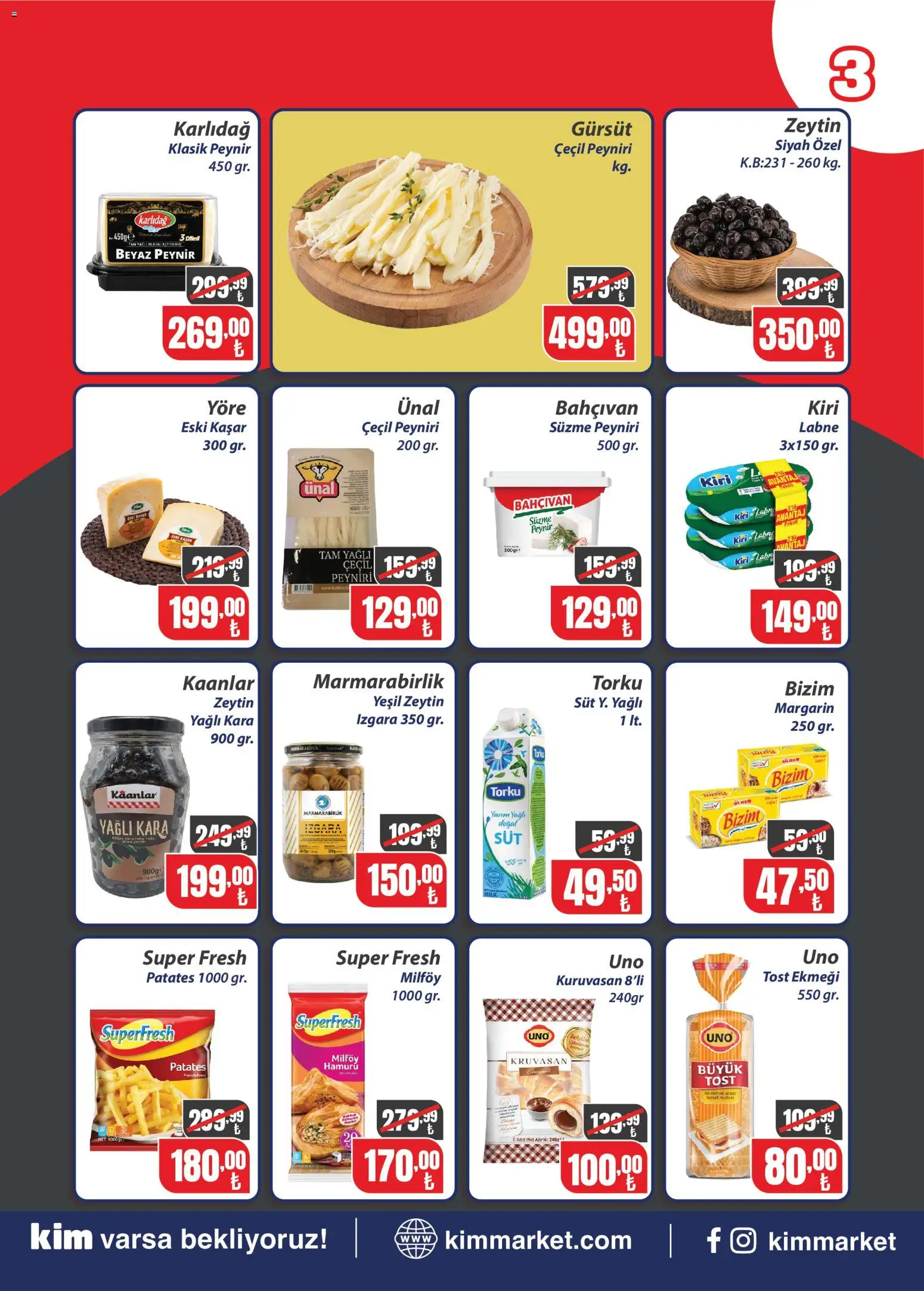 Kim Market Katalog - Marmara Insert - 30 Eylül 2026 tarihinden itibaren geçerlidir | Sayfa: 3 | Ürünler: Süt, Patates, Zeytin, Izgara